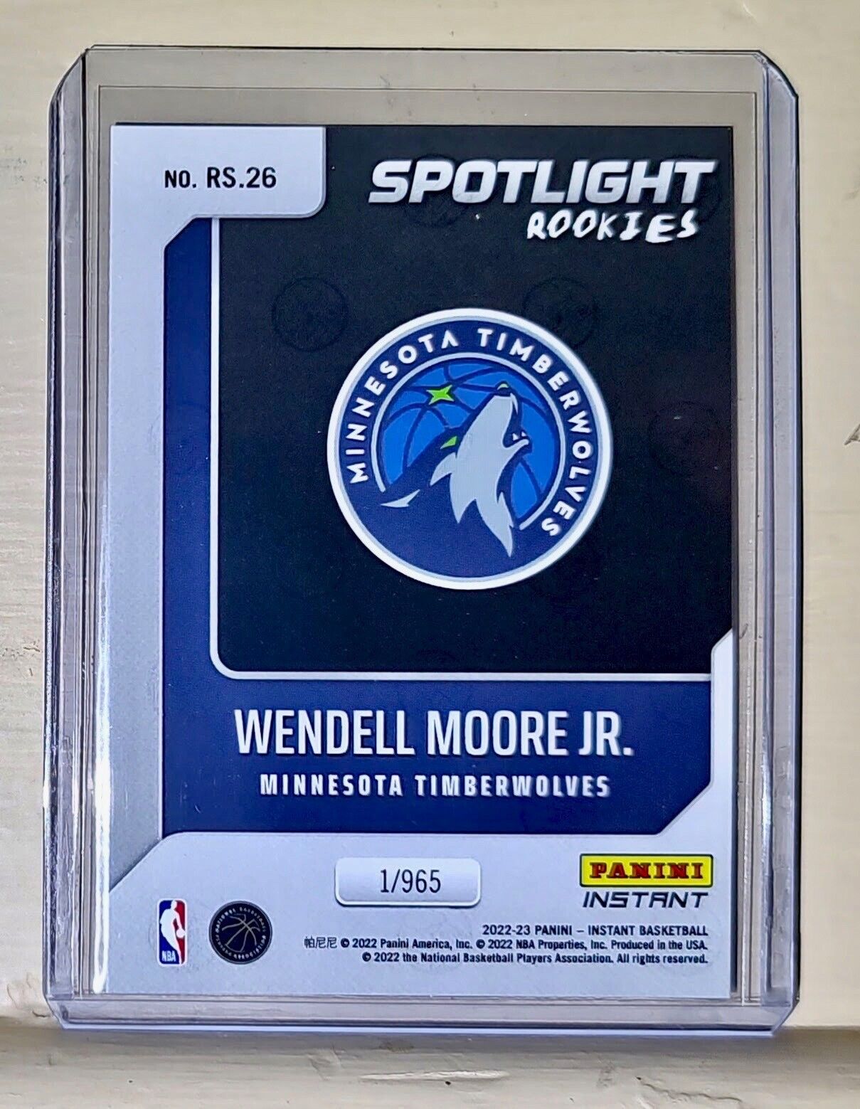 Wendell Moore Jr. 2022-23 Panini NBA #26 Spotlight Rookies Card 1/965