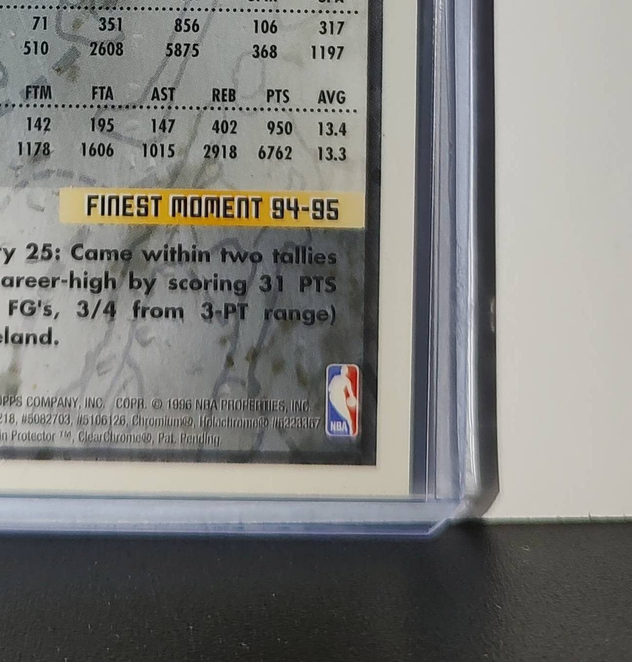 Chris Morris 1995-96 Topps Finest NBA #250 Card Utah Jazz