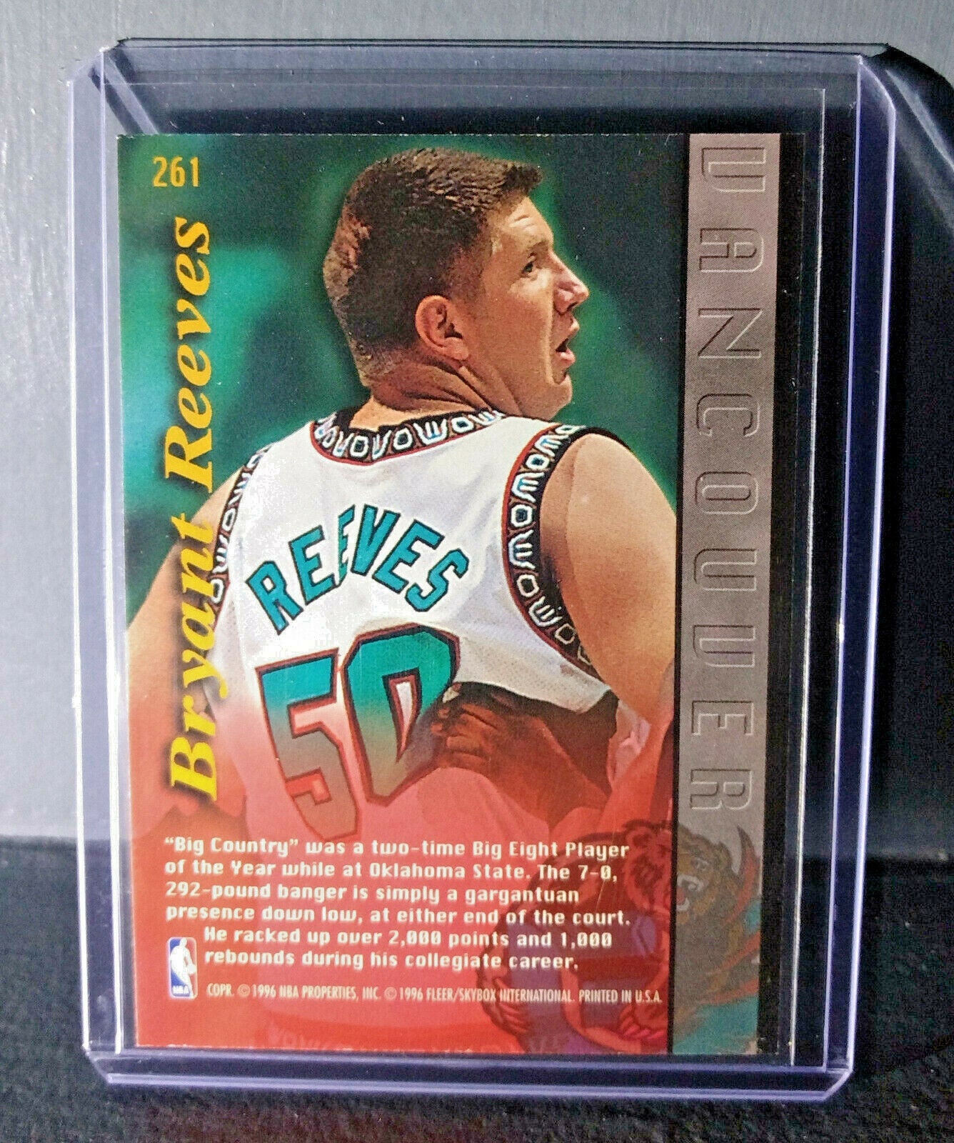 1995-96 Bryant Reeves Fleer Ultra #261 Grizzlies Expansion Team Basketball Card