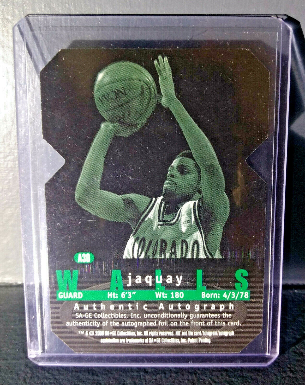 2000-01 Jaquay Walls Sage HIT Autographed Die-Cut #A30 Basketball Card