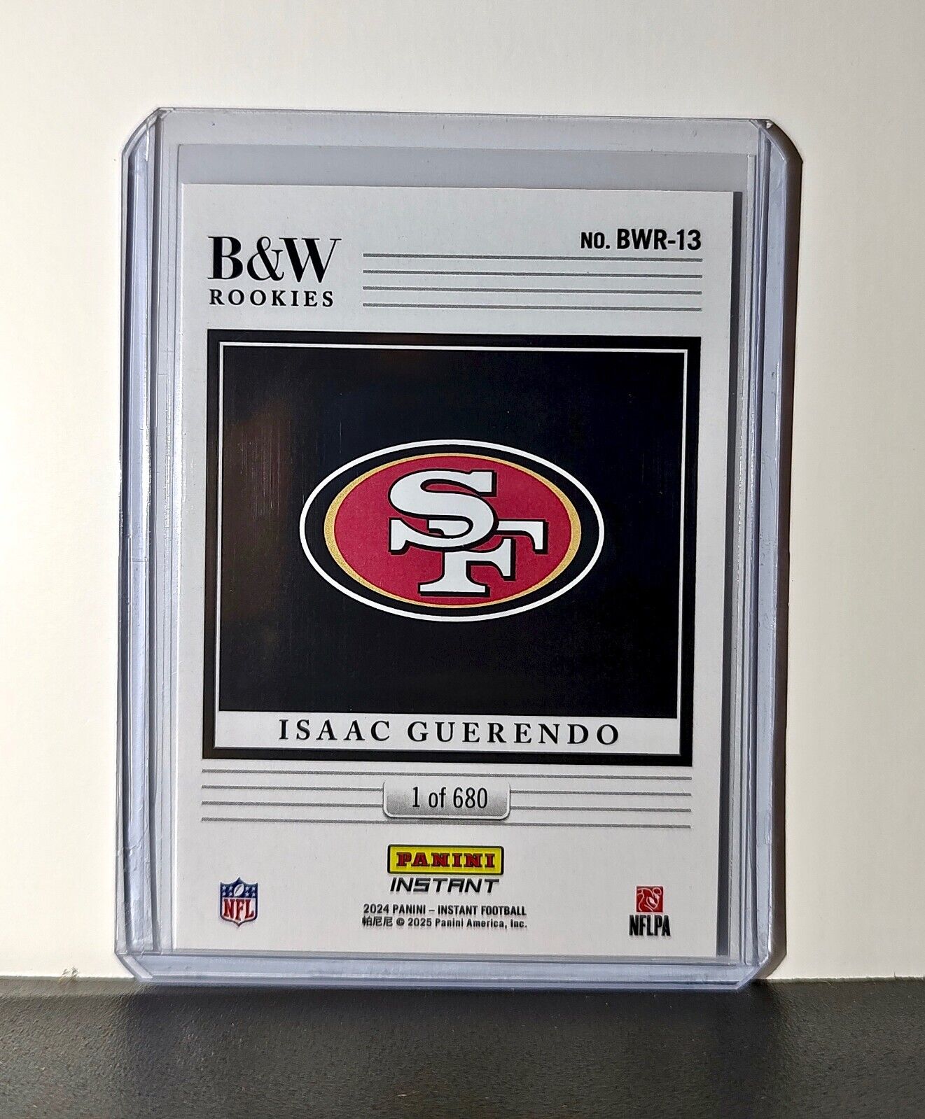 Isaac Guerendo 2024 Panini NFL #13 Black & White Rookies Card 49ers 1 of 680