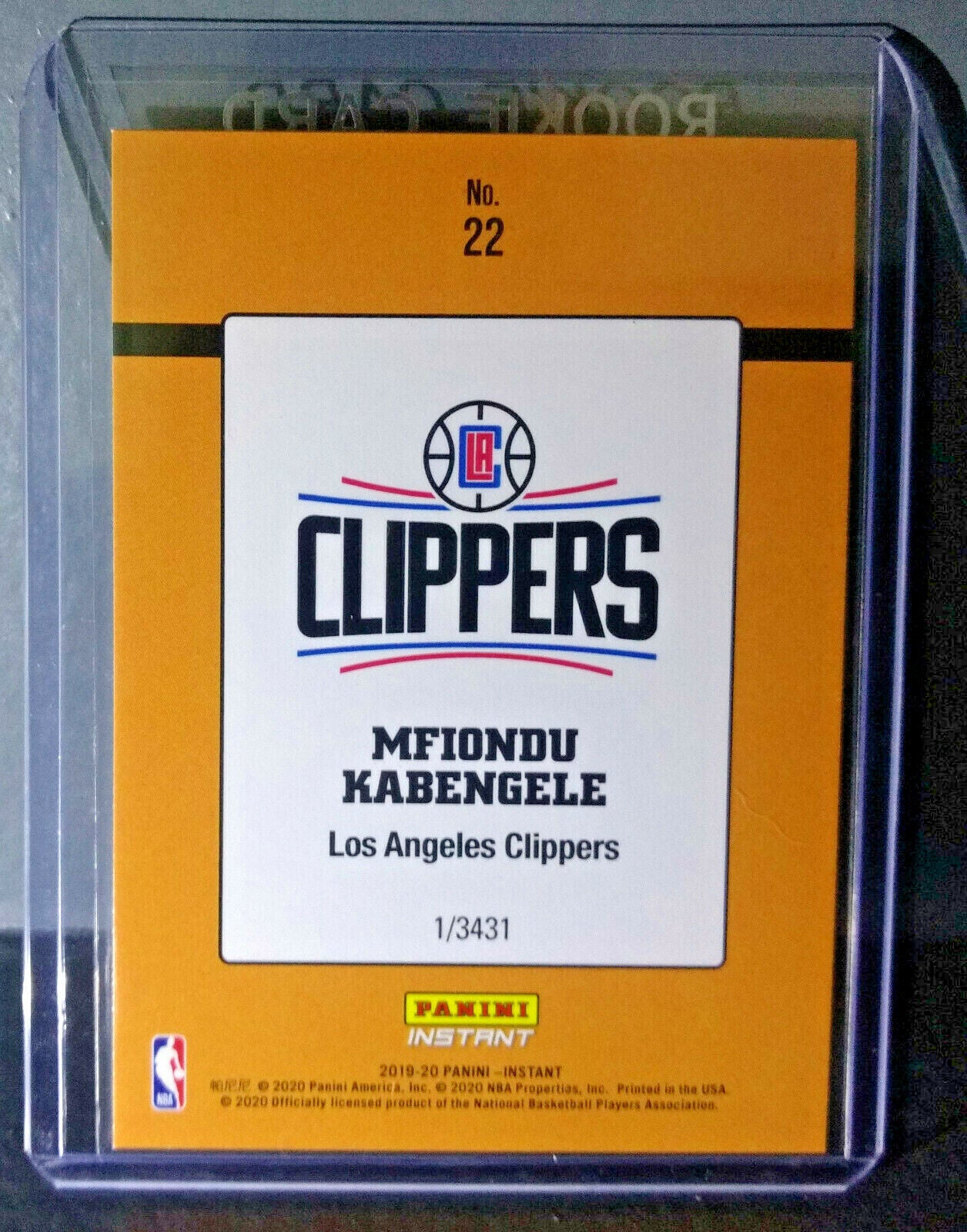 Mfiondu Kabengele 2019-2020 Panini NBA #22 Rated Rookie Retro Card 1/3431