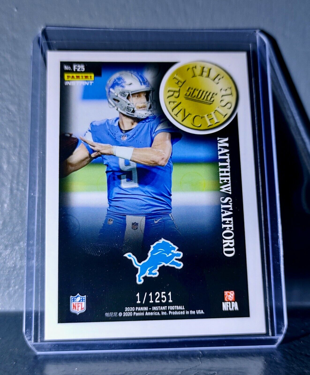 Matthew Stafford 2020 Panini NFL Instant Score The Franchise #25 Card 1/1251