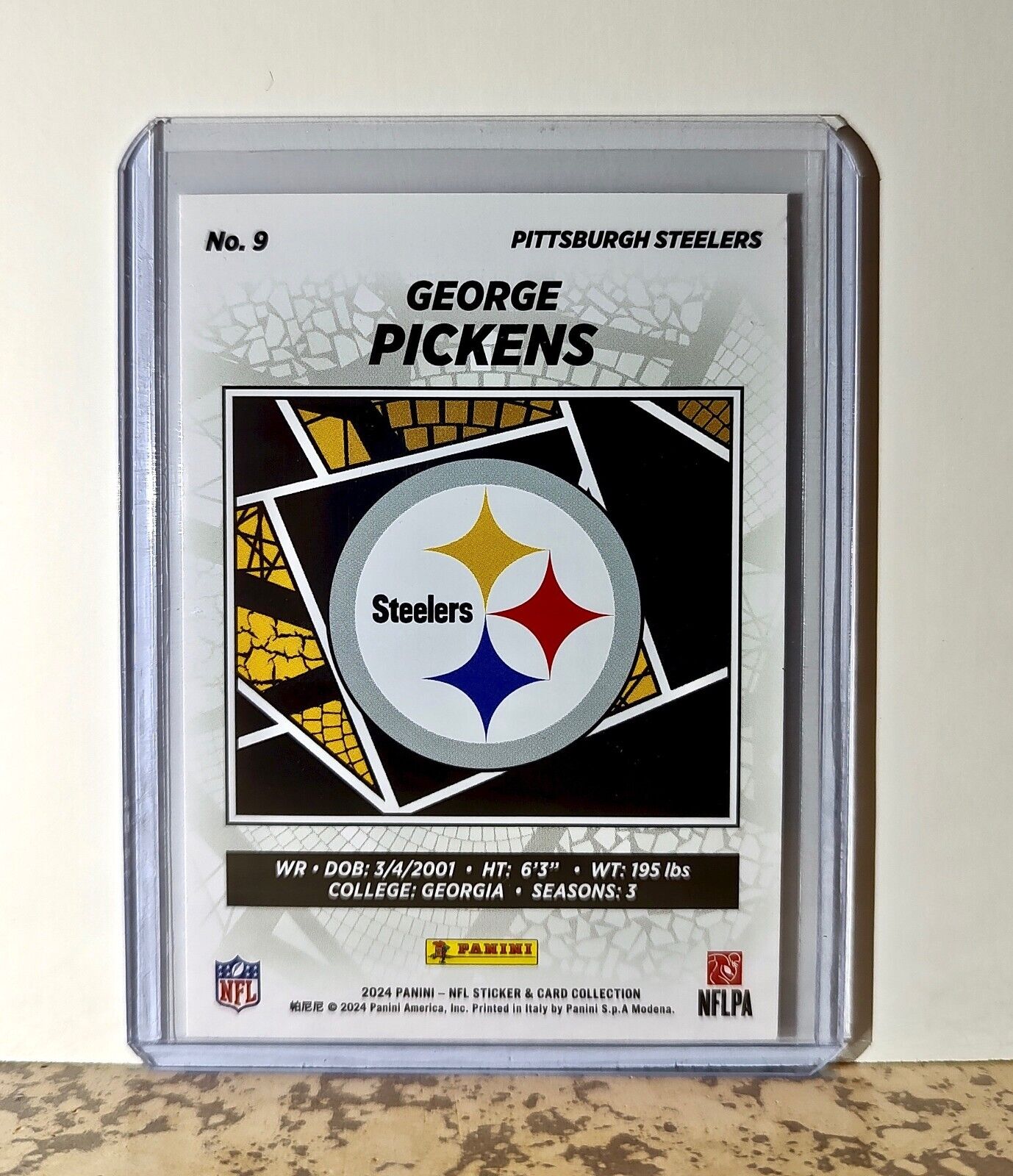 George Pickens 2024 Panini NFL #9 Sticker Card Pittsburgh Steelers