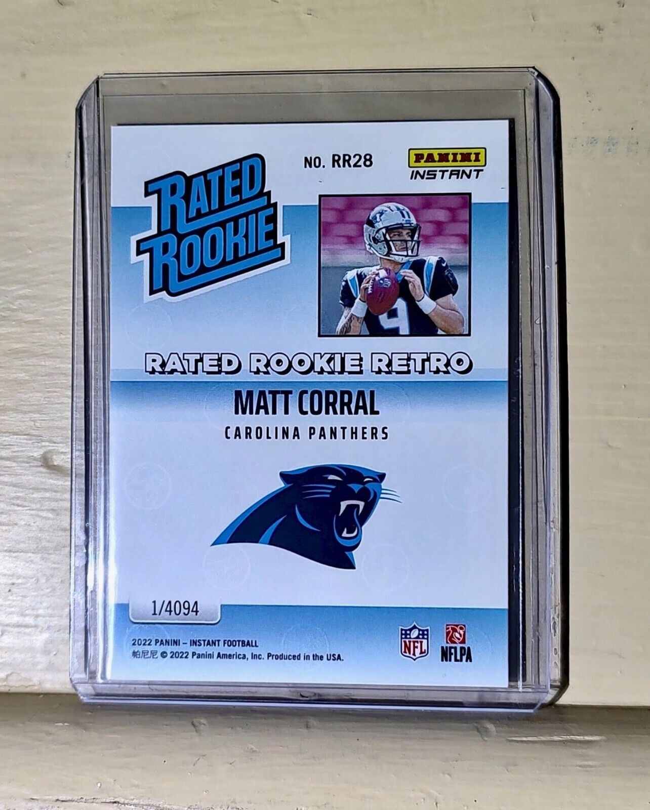 Matt Corral 2022 NFL Panini #28 Rated Rookie Retro Football Card 1/4094