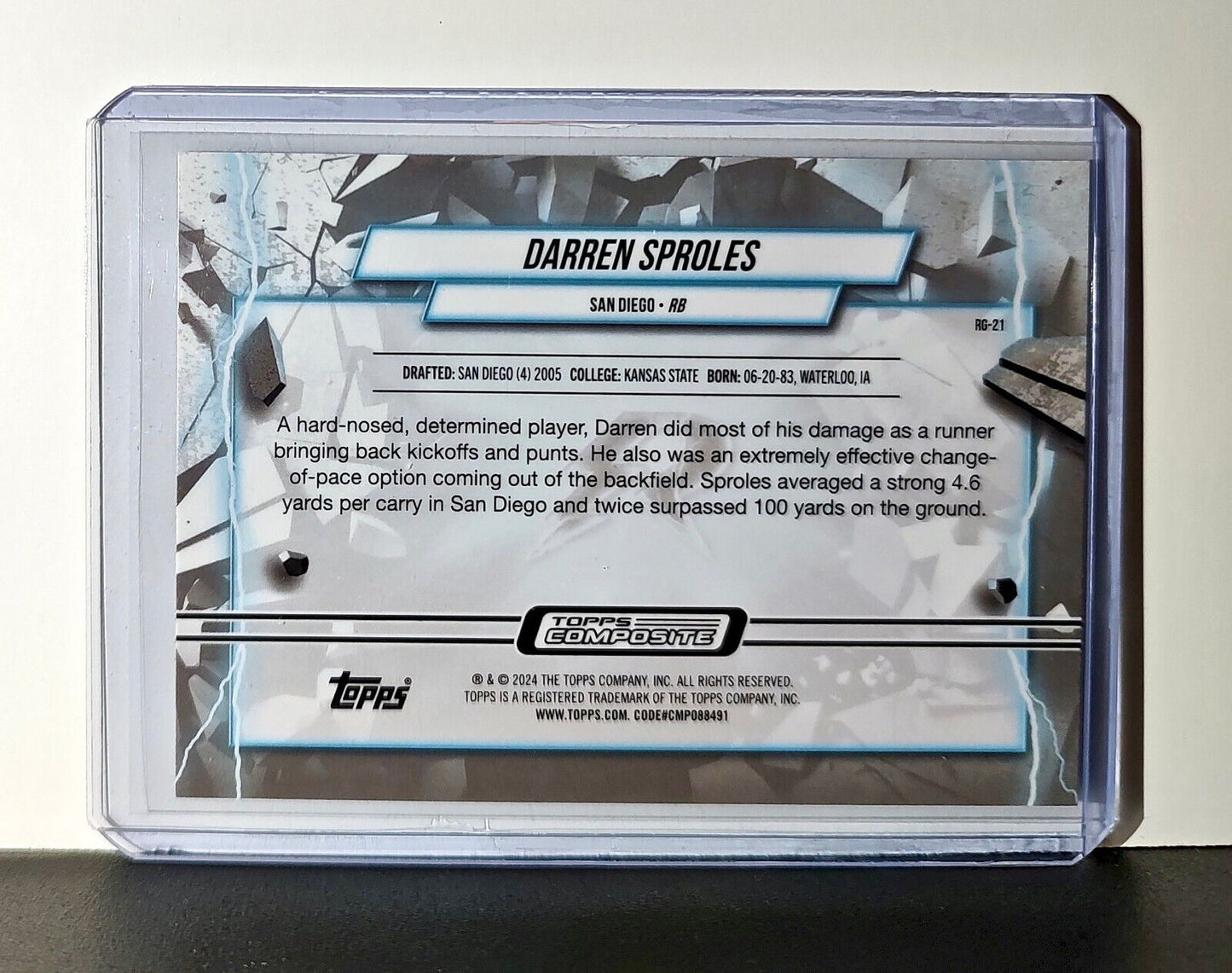 Darren Sproles 2023 Topps Resurgence Grounded NFL #RG-21 Card San Diego Chargers