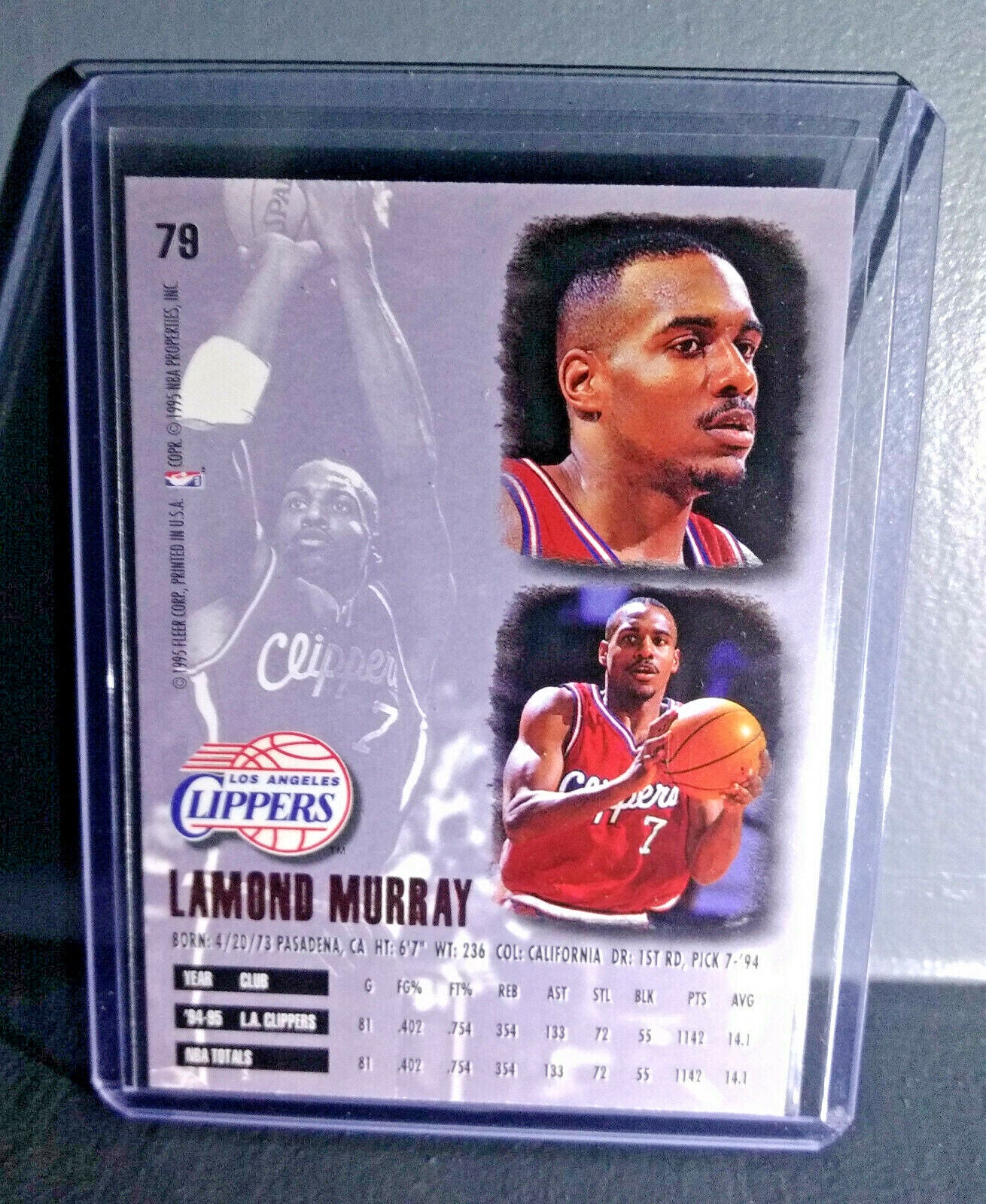 1995-96 Lamond Murray Fleer Ultra #79 Basketball Card