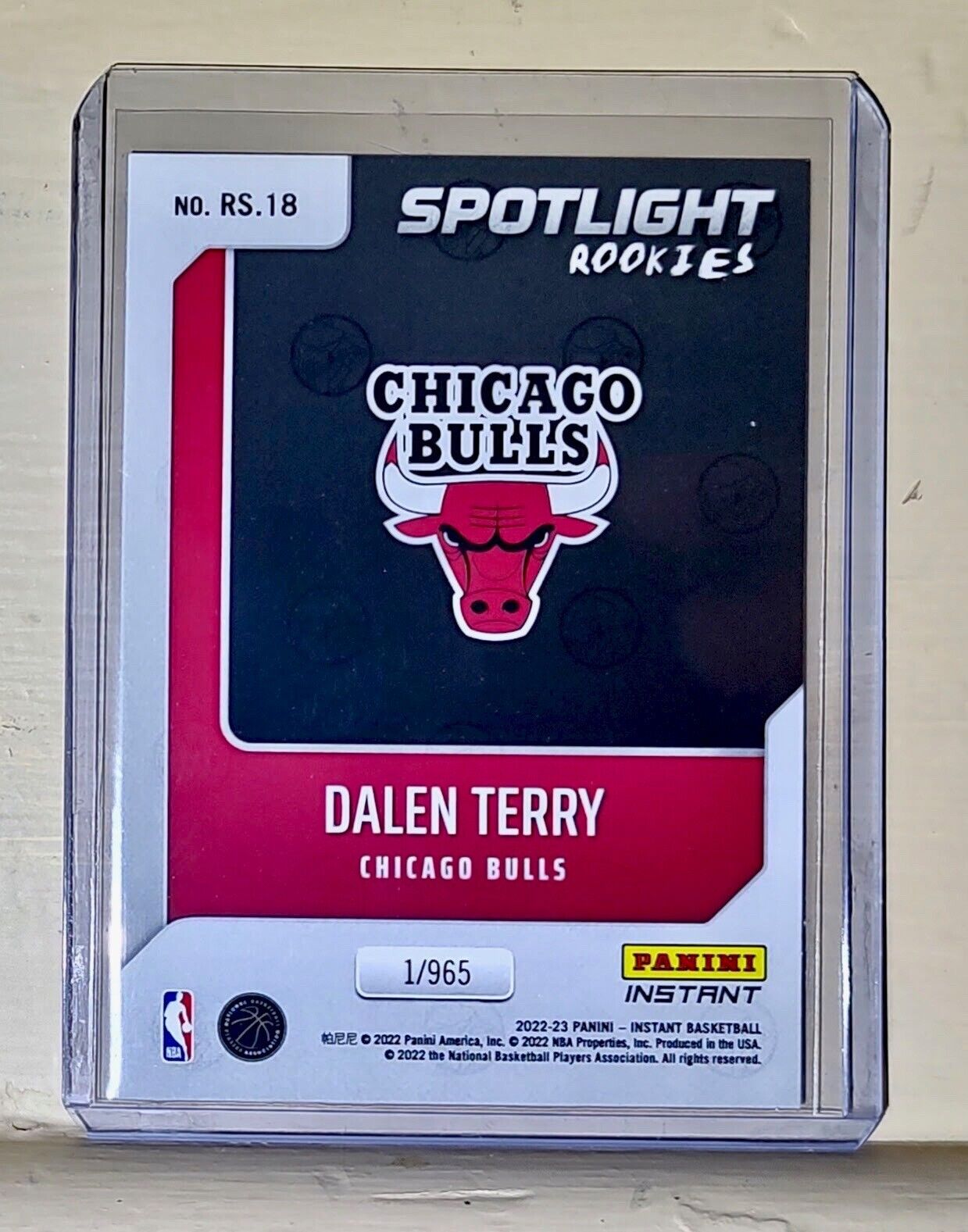 Dalen Terry 2022-23 Panini NBA #18 Spotlight Rookies Card 1/965