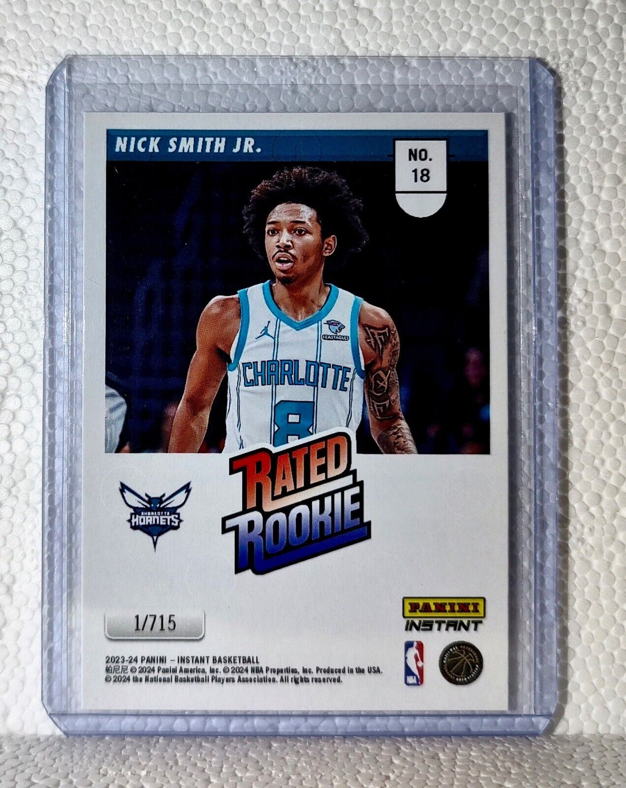 Nick Smith Jr. 2023-24 Panini NBA #18 Rated Rookie Retro Card Hornets 1/715