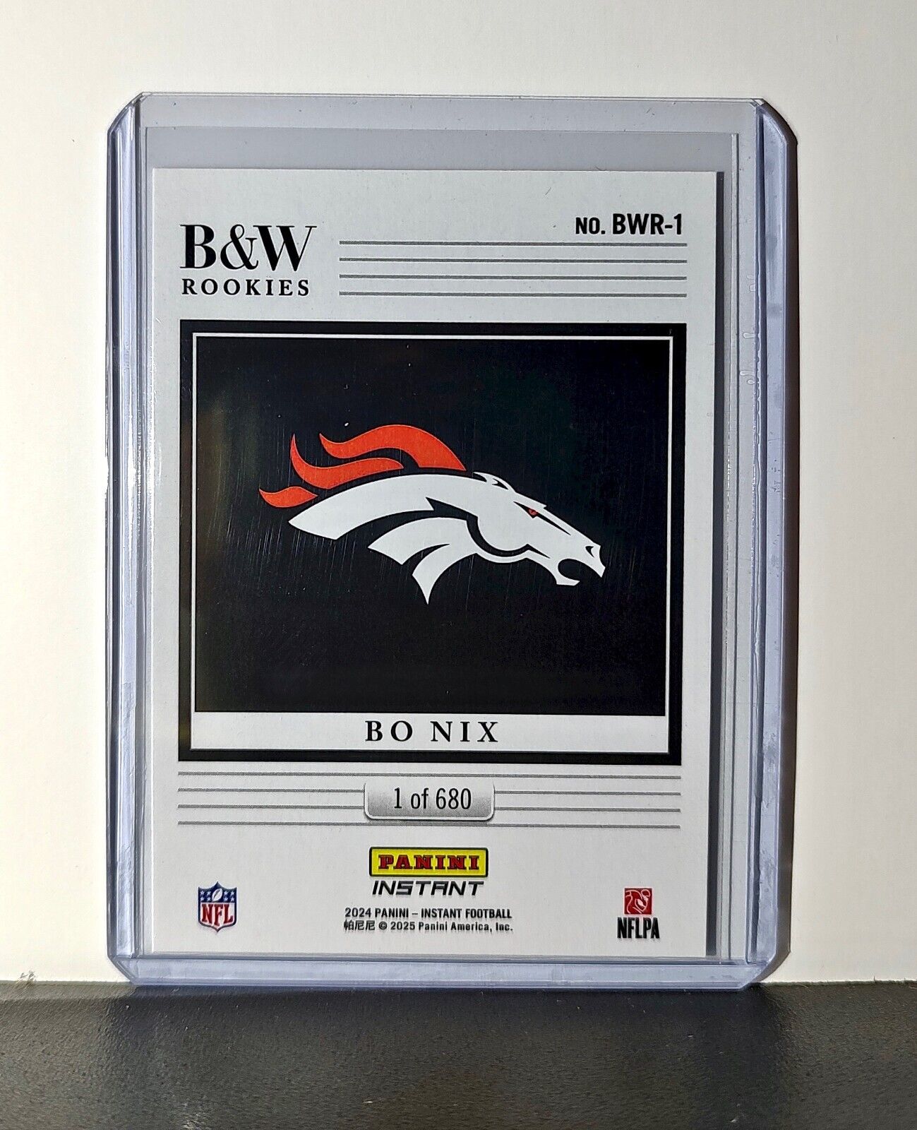 Bo Nix 2024 Panini NFL #1 Black & White Rookies Card Denver Broncos 1 of 680