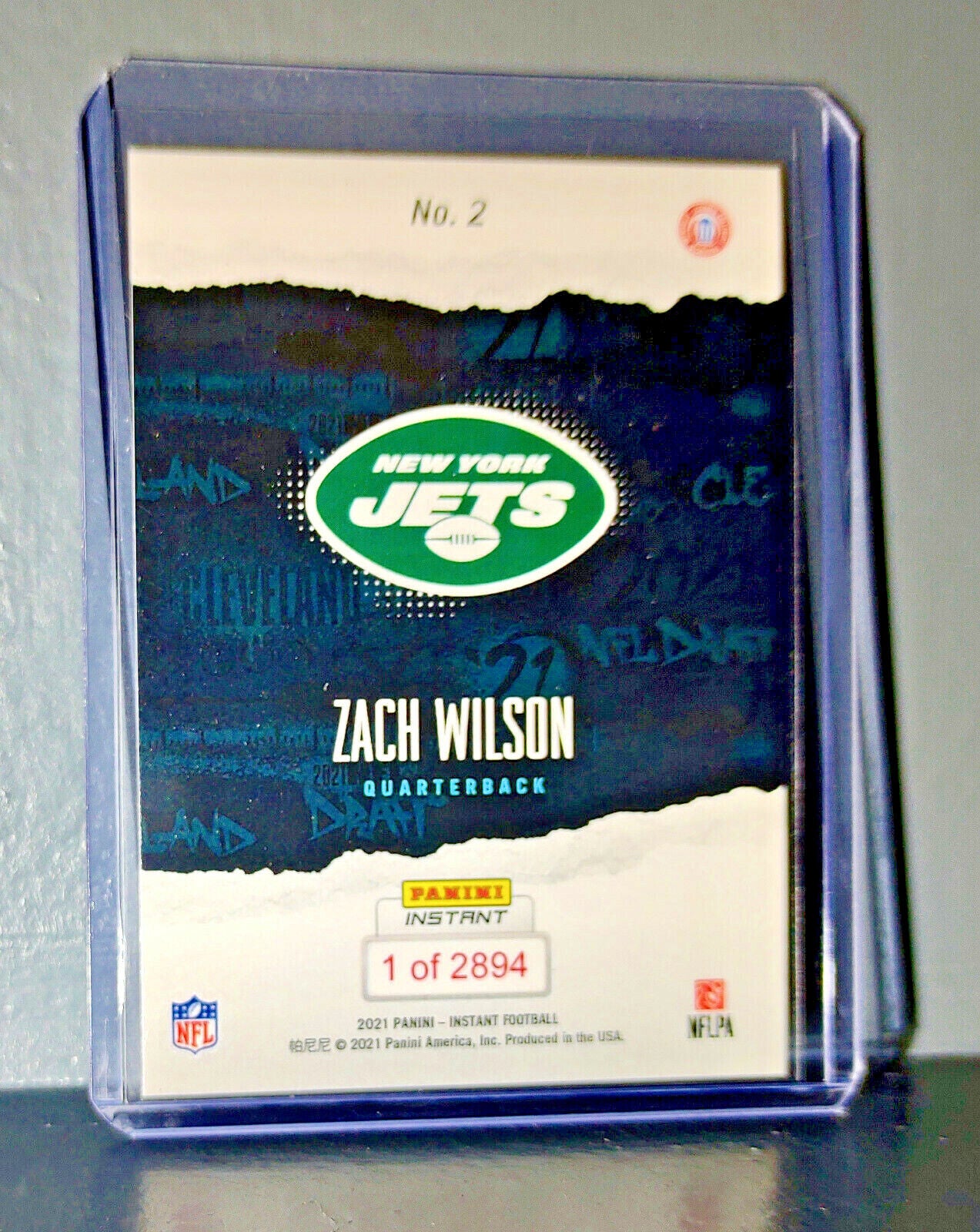 Zack Wilson 2021 Panini NFL Instant Draft Night #2 Rookie Card 1 of 2894