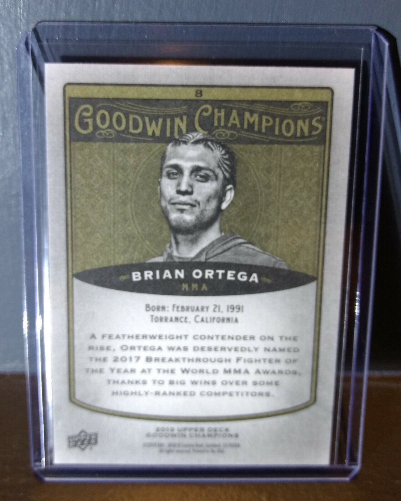 2019 Upper Deck Goodwin Champions Brian Ortega #8 Mixed Martial Arts Card