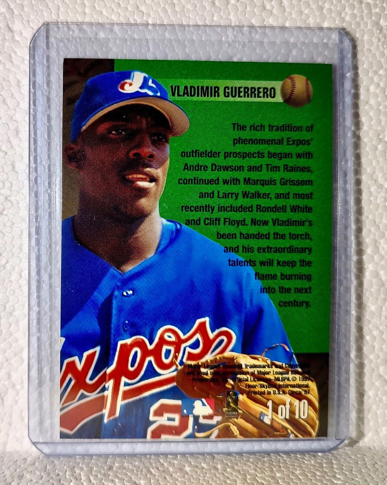 Vladimir Guerrero 1997 Fleer Skybox MLB #1 Fast Track Card Montreal Expos
