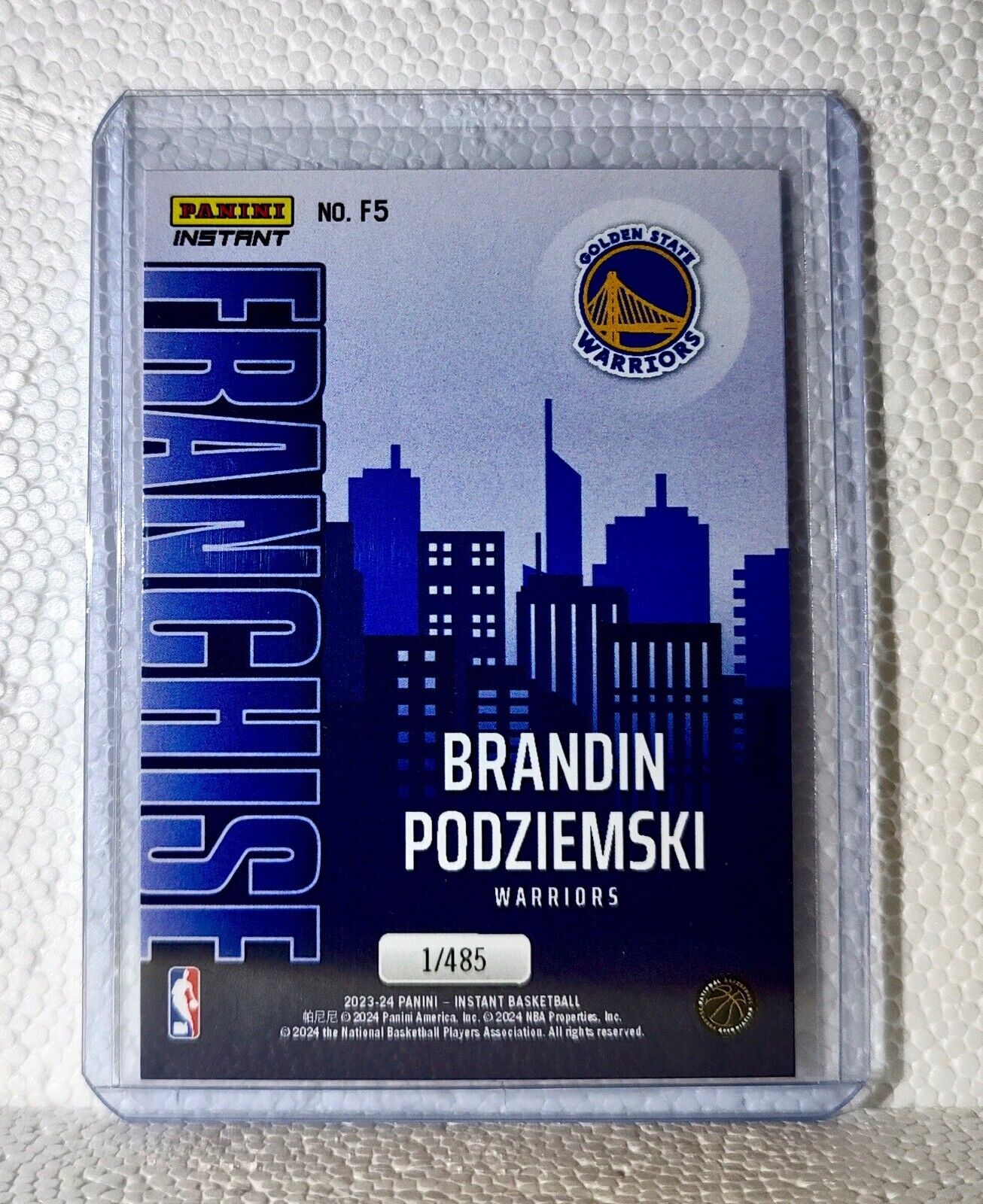 Brandin Podziemski 2023-24 NBA 5 Franchise Basketball Card Warriors 1/485