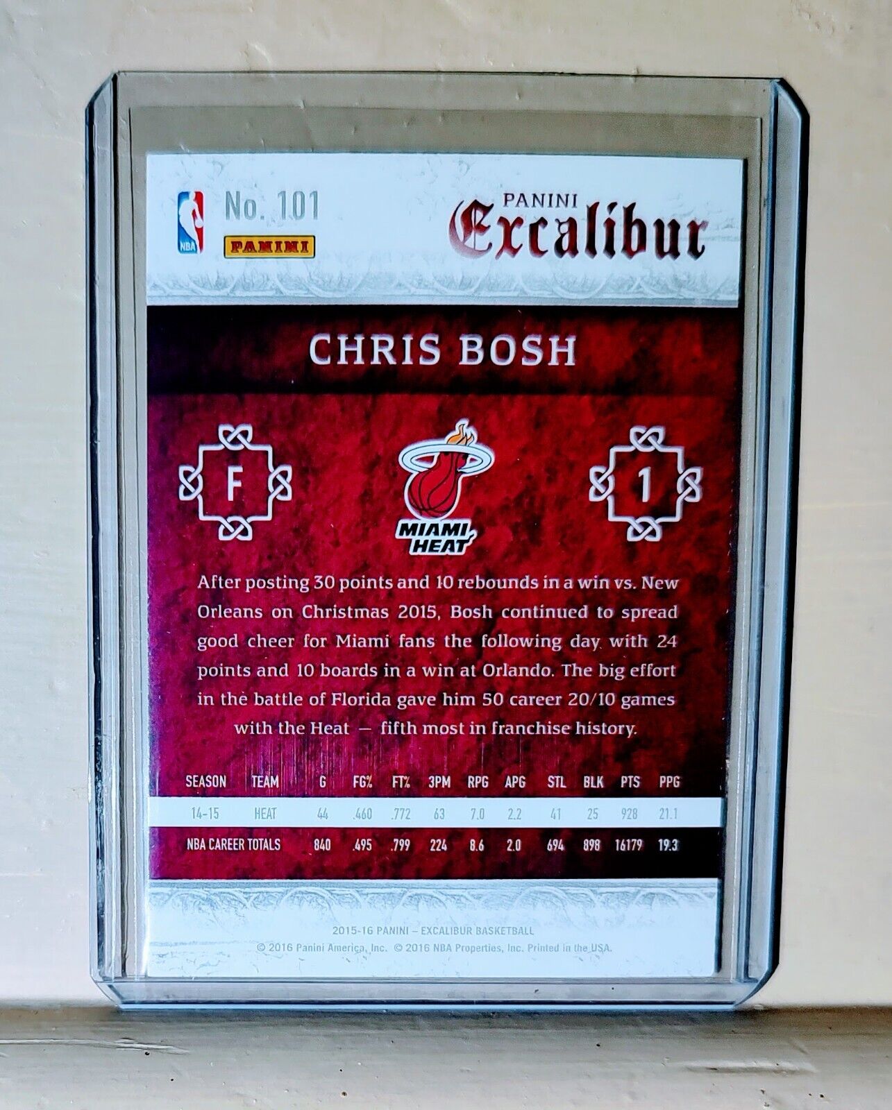 Chris Bosh 2015-16 Panini Excalibur Basketball NBA #101 Card