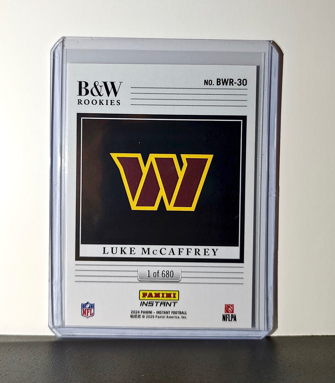 Luke McCaffrey 2024 Panini NFL #30 Black & White Rookies Commanders 1 of 680