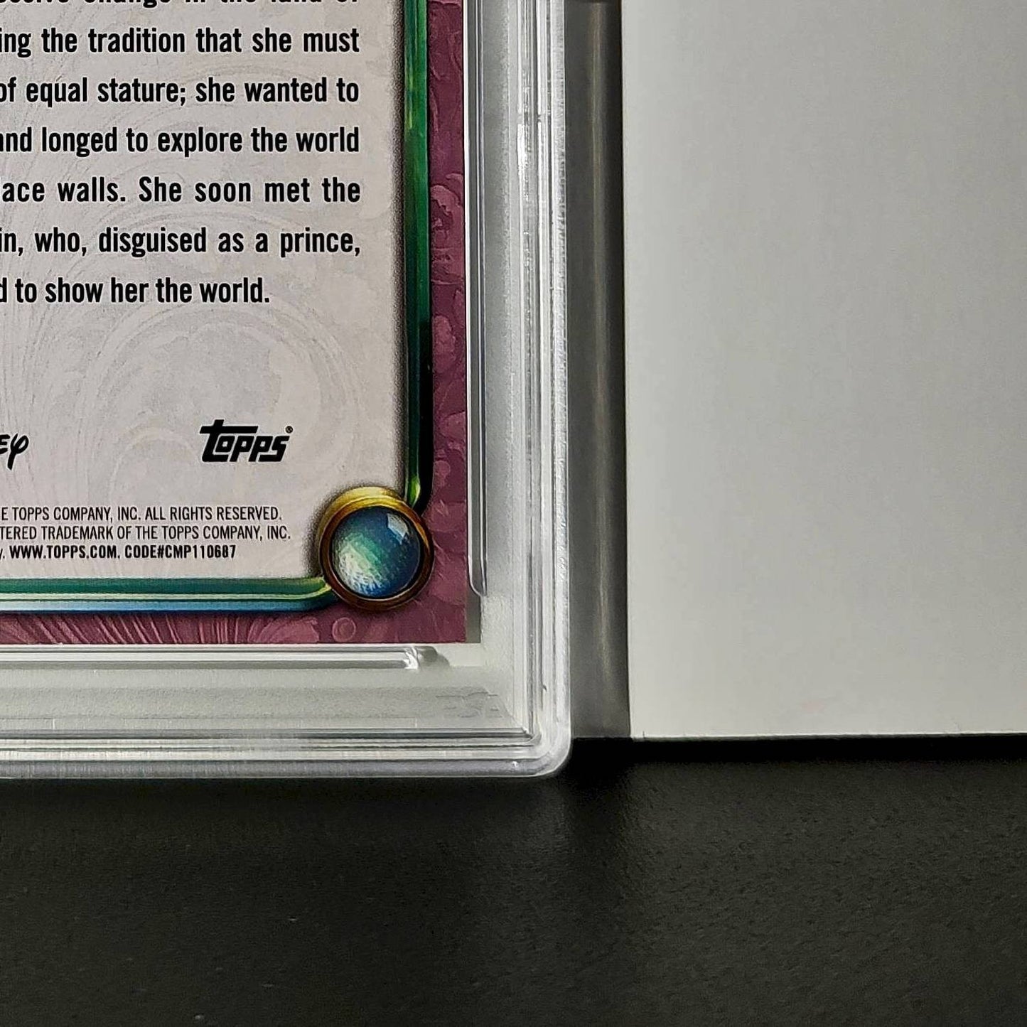 Jasmine 2025 Topps Disney Cartoon Princess #156 Card Aladdin PSA 9