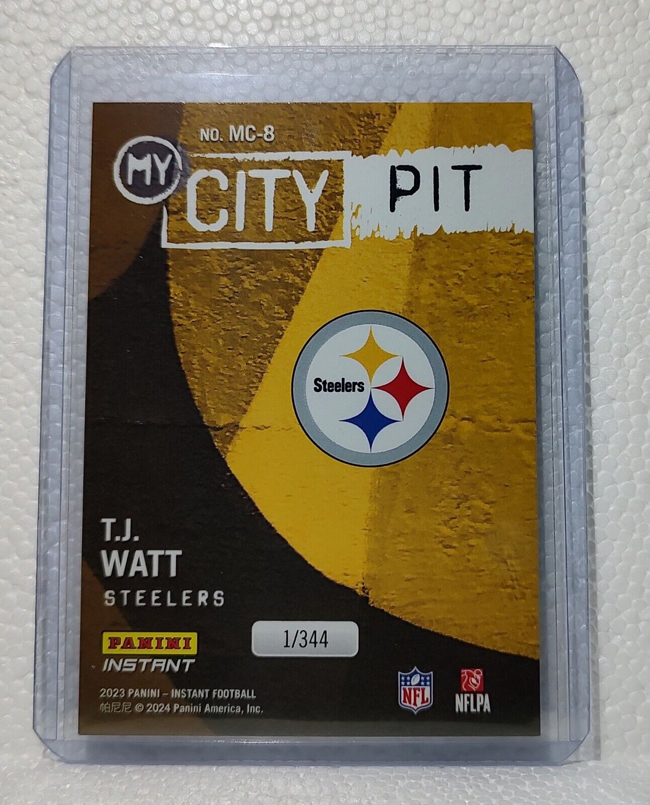 T.J. Watt 2023 Panini NFL #8 My City Football Card Pittsburgh Steelers 1/344