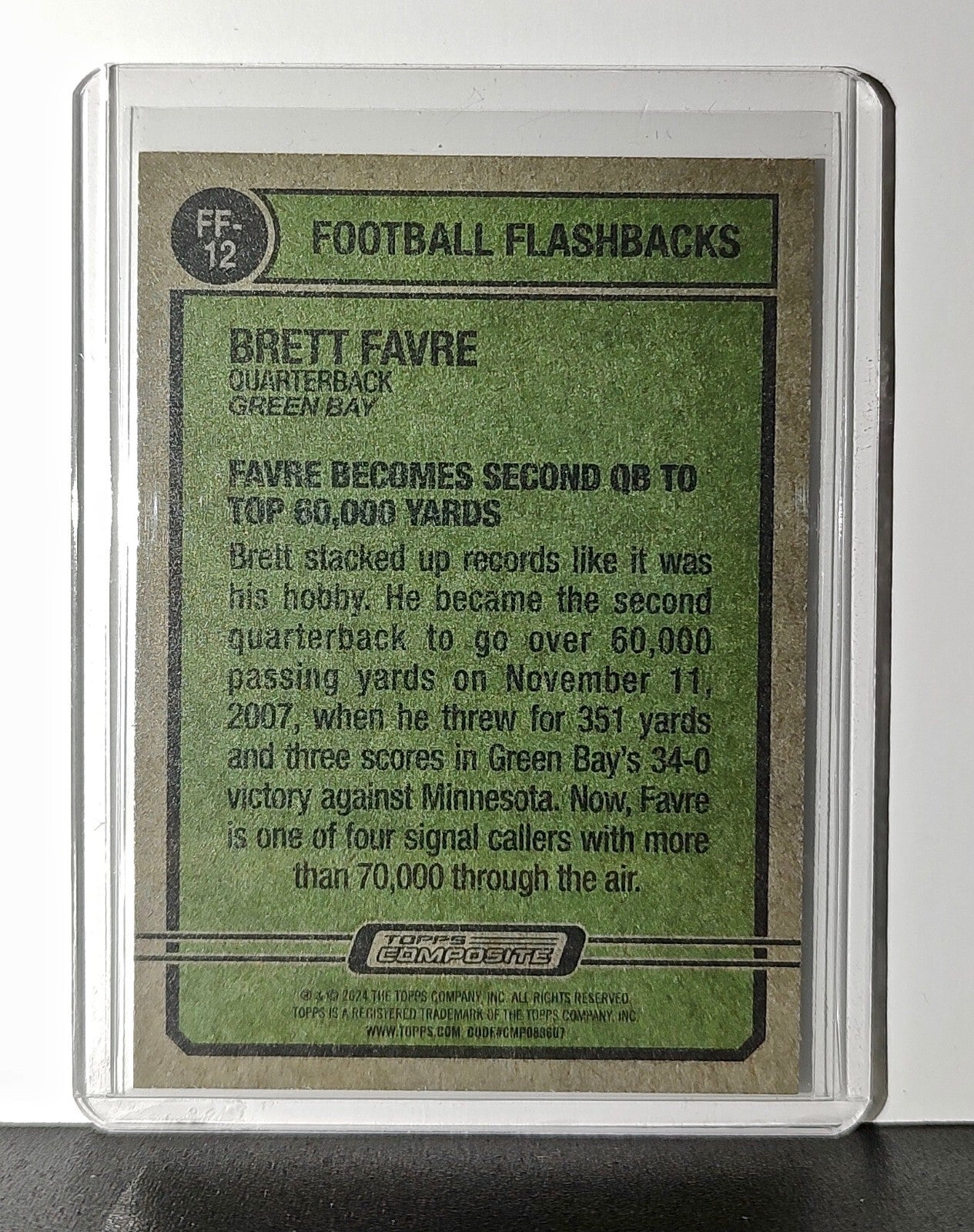 Brett Favre 2023 Topps 1974 Flashback NFL #FF-12 Card Green Bay Packers