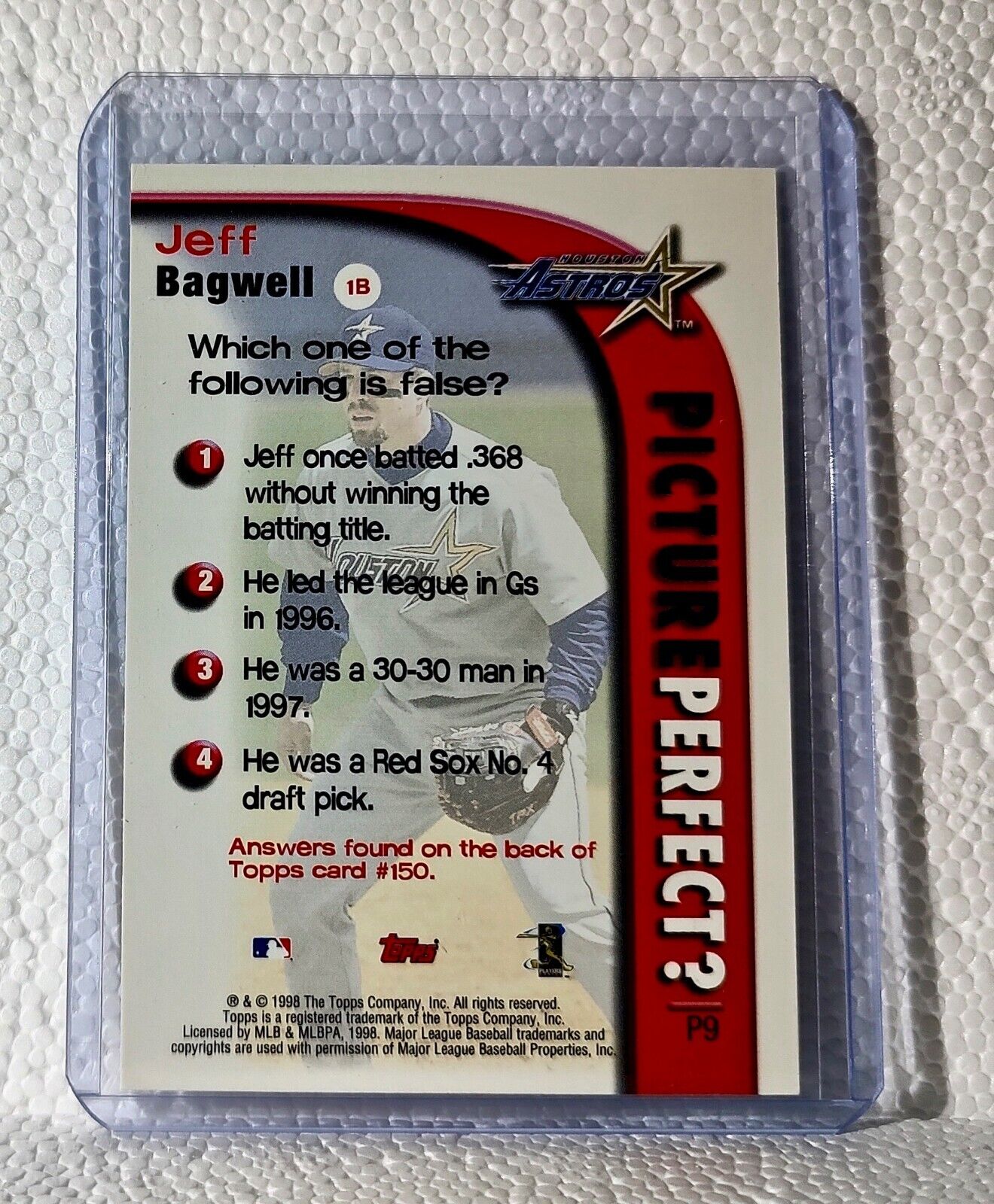Jeff Bagwell 1998 Topps MLB #P9 Picture Perfect Baseball Card Houston Astros