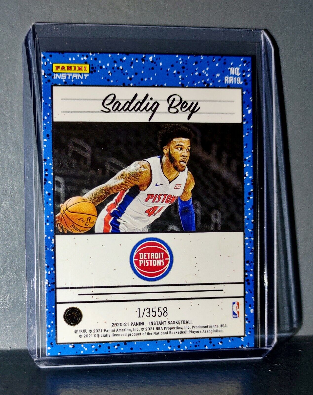 Saddiq Bey 2020-2021 Panini NBA Instant #19 Rated Rookie Retro Card 1/3558
