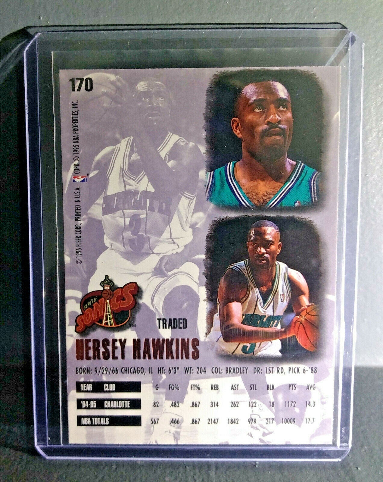 1995-96 Hersey Hawkins Fleer Ultra #170 Basketball Card