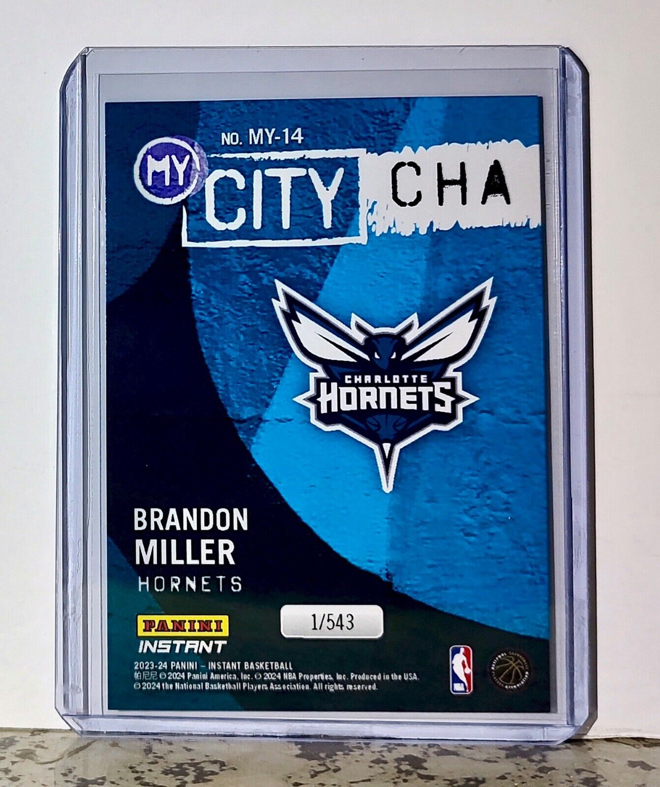 Brandon Miller 2023-24 Panini NBA #14 MyCity Basketball Card Hornets 1/543