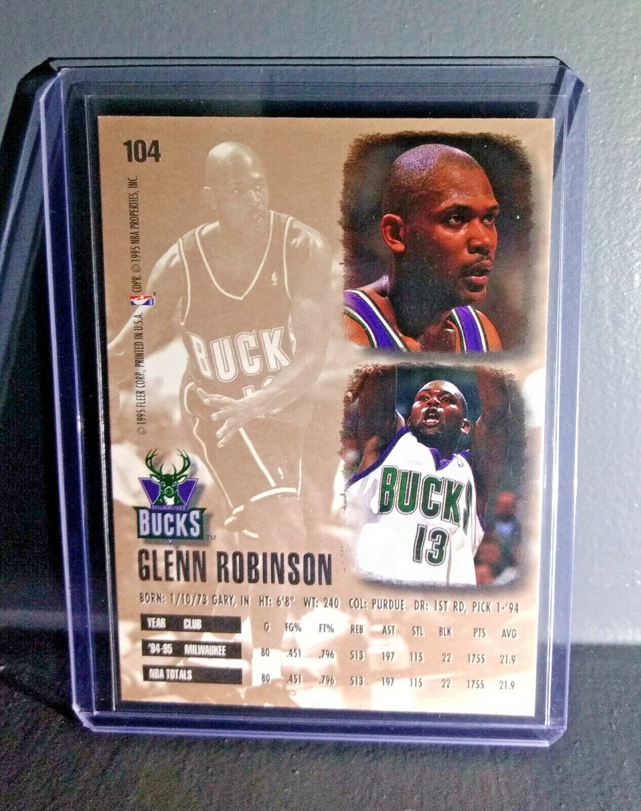 1995-96 Glenn Robinson Fleer Ultra #104 Basketball Card