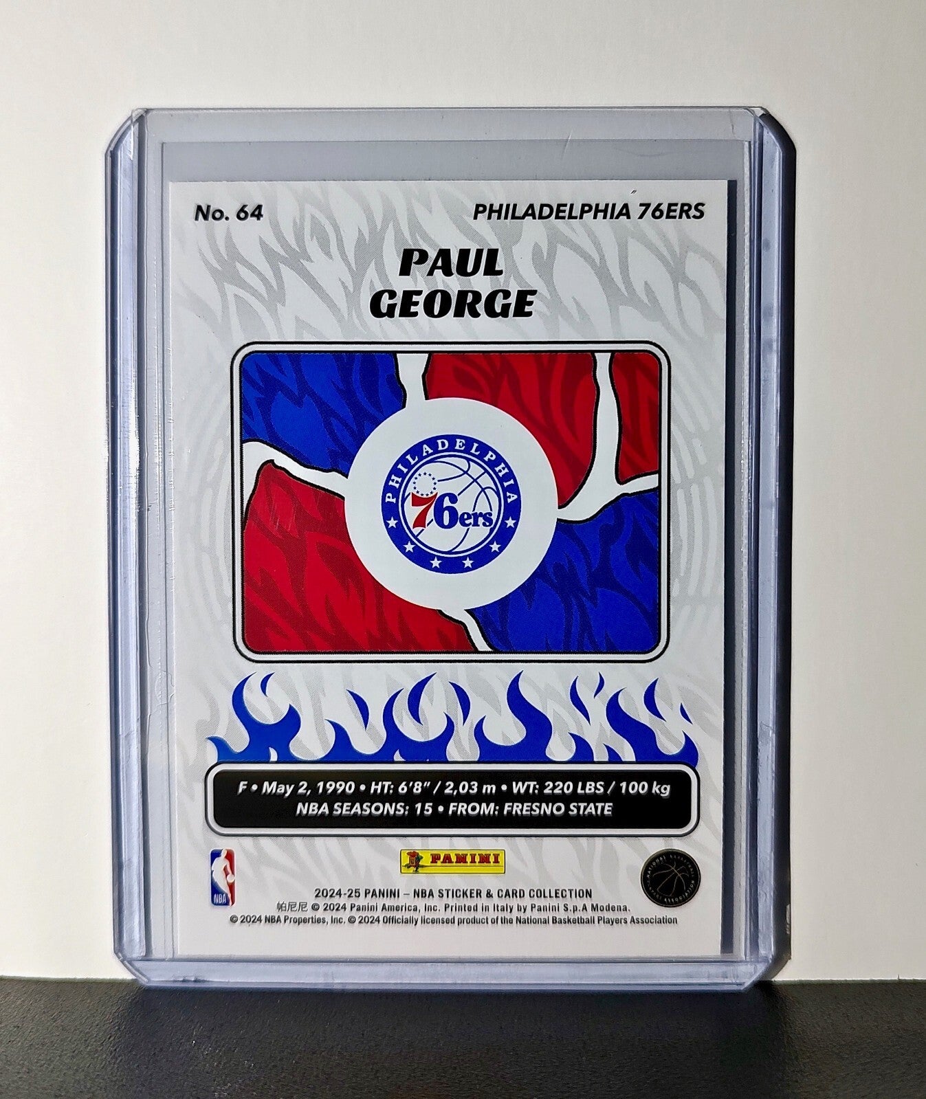 Paul George 2024-25 Panini NBA #64 Sticker Card Philadelphia 76ers