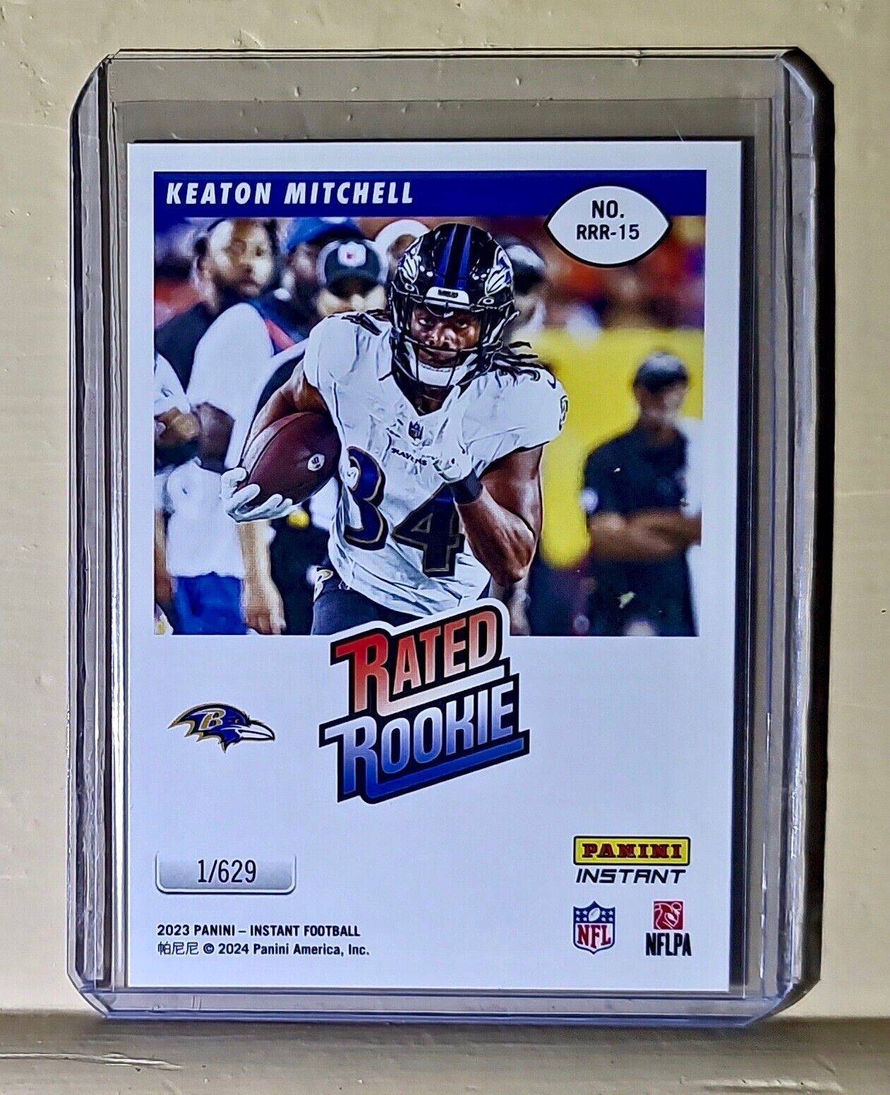 Keaton Mitchell 2023 Panini NFL Rated Rookie Retro #15 Card Ravens 1/629