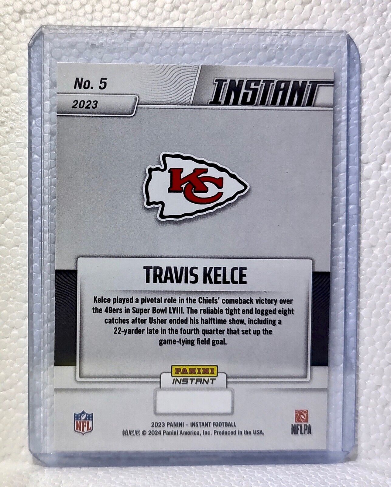 Travis Kelce 2023 Panini NFL Superbowl Champions #5 Card Kansas City Chiefs