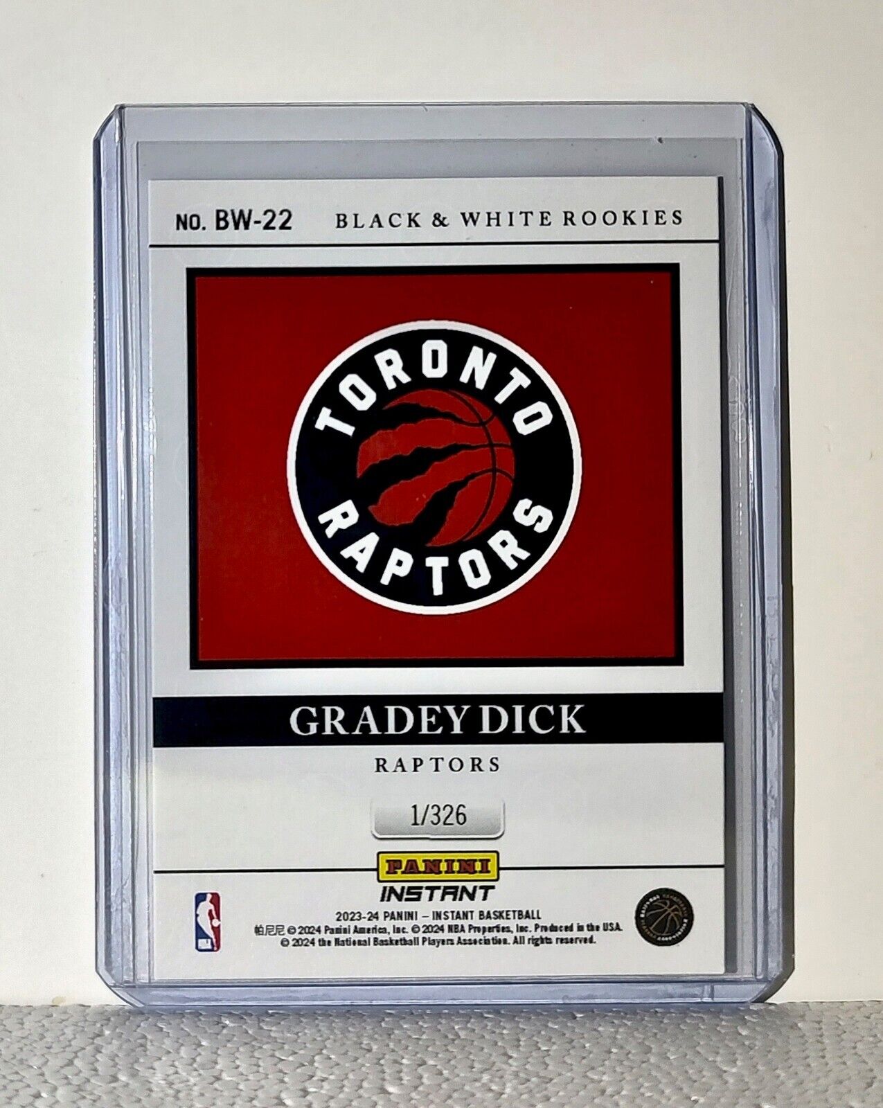 Gradey Dick 2023-24 Panini NBA #22 Black and White Rookies Card 1/326