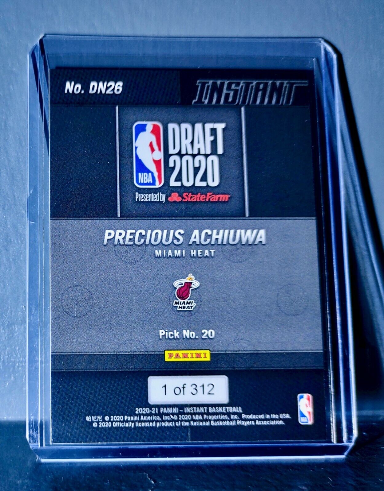 Precious Achiuwu 2020-21 Panini Draft Night #26 Basketball Rookie Card 1 of 312