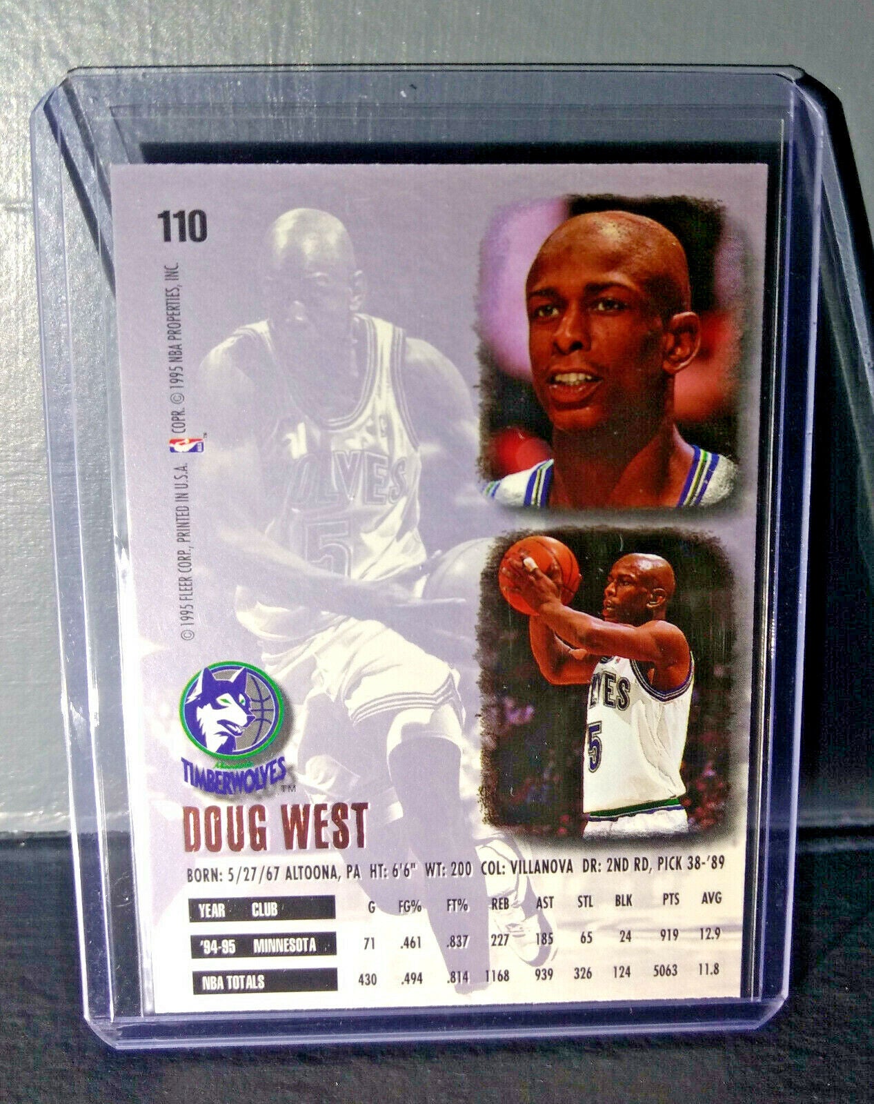 1995-96 Doug West Fleer Ultra #110 Basketball Card