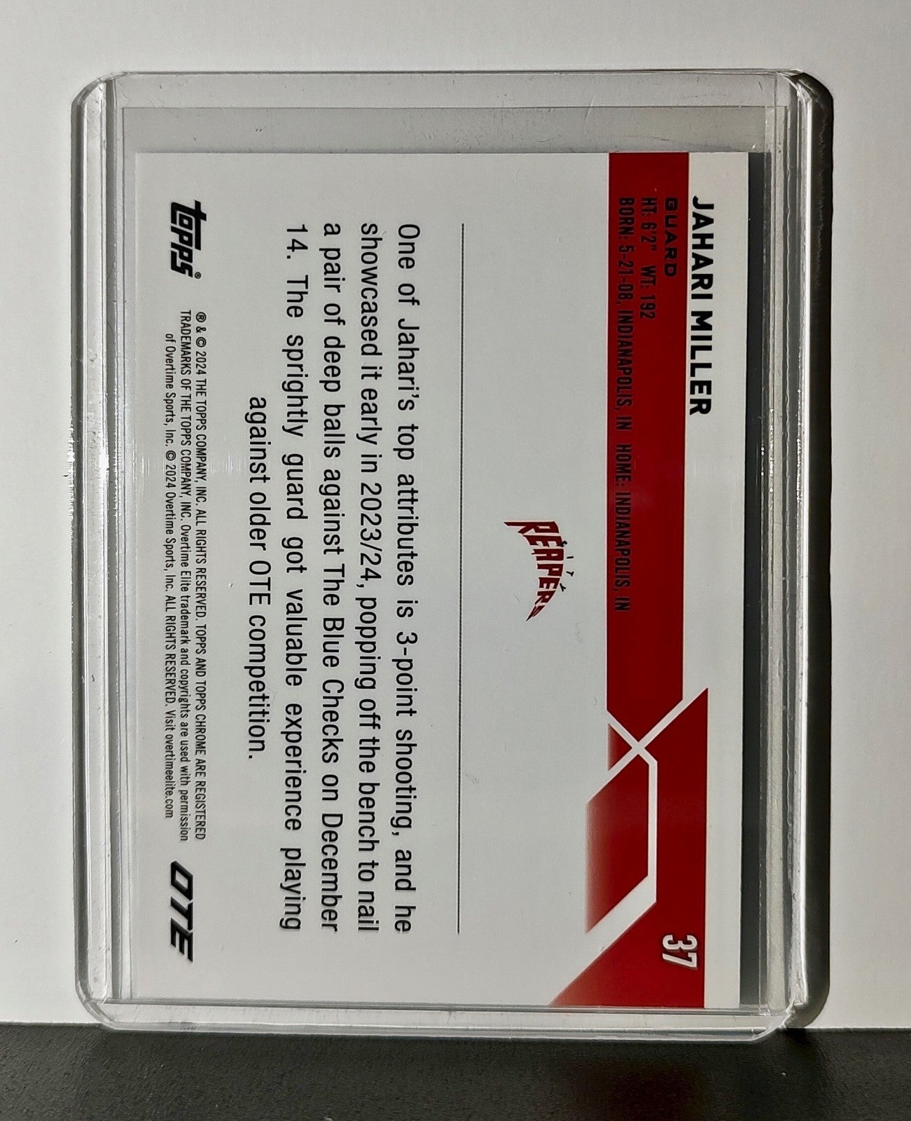 Jahari Miller 2023-24 Topps Chrome Overtime Elite #37 24/99 Blue Refractor