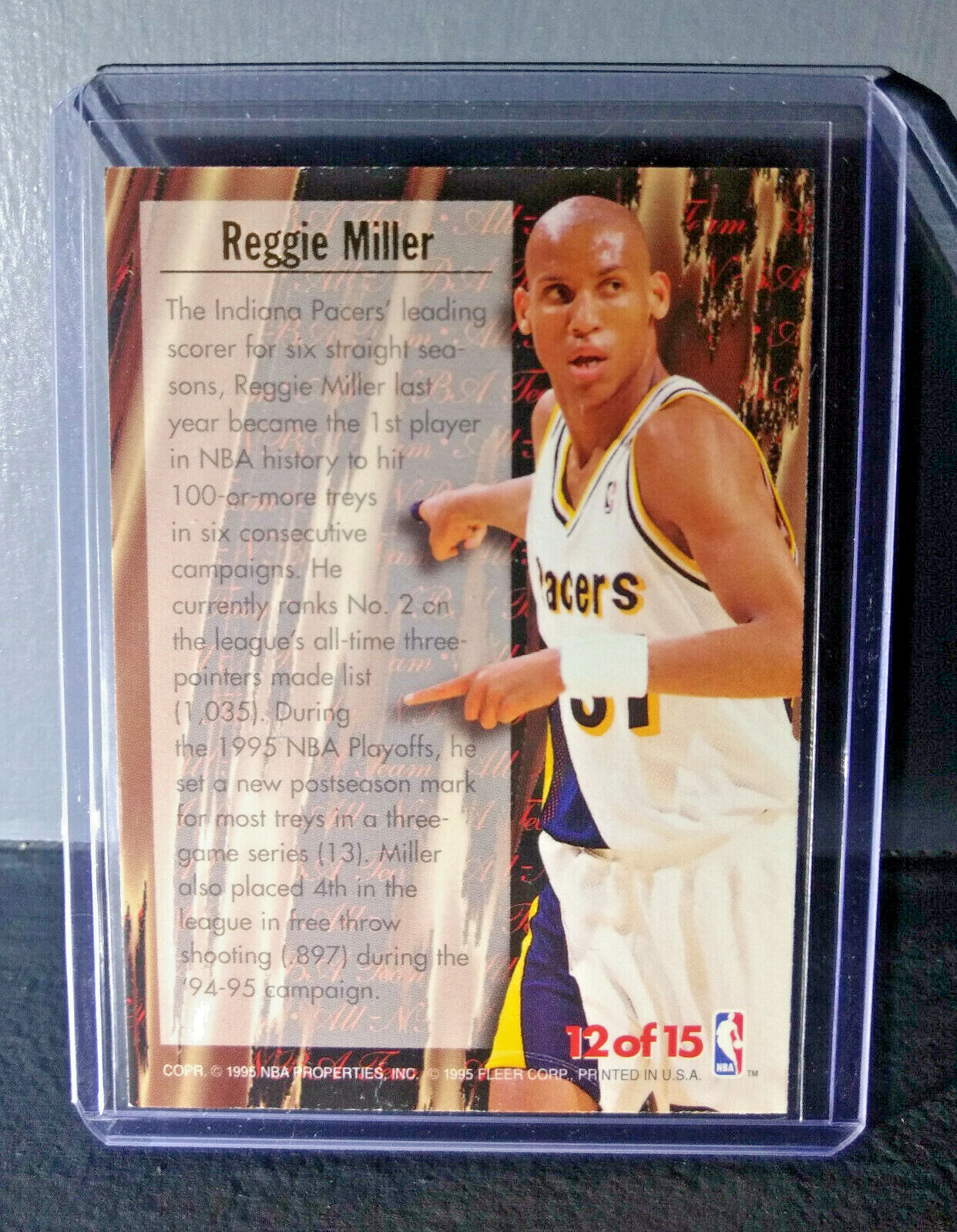 1995-96 Reggie Miller Fleer Ultra All-NBA Team #12 Basketball Card