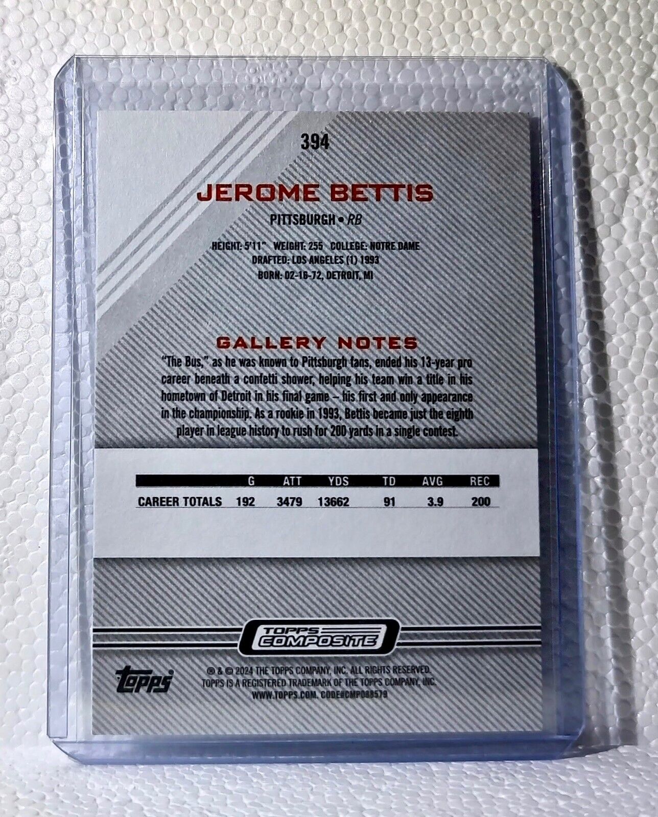 Jerome Bettis 2023 Topps Gallery NFL #394 Football Card Pittsburgh Steelers