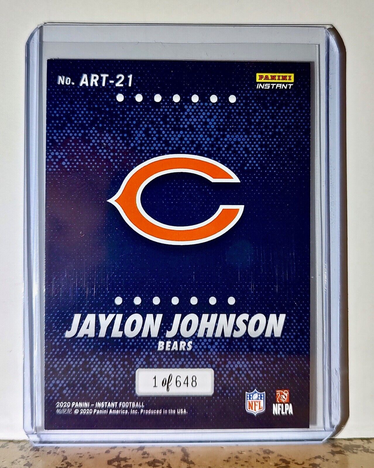 Jaylon Johnson 2020 Panini All-Rookie Team NFL #21 Card 1/648 Chicago Bears