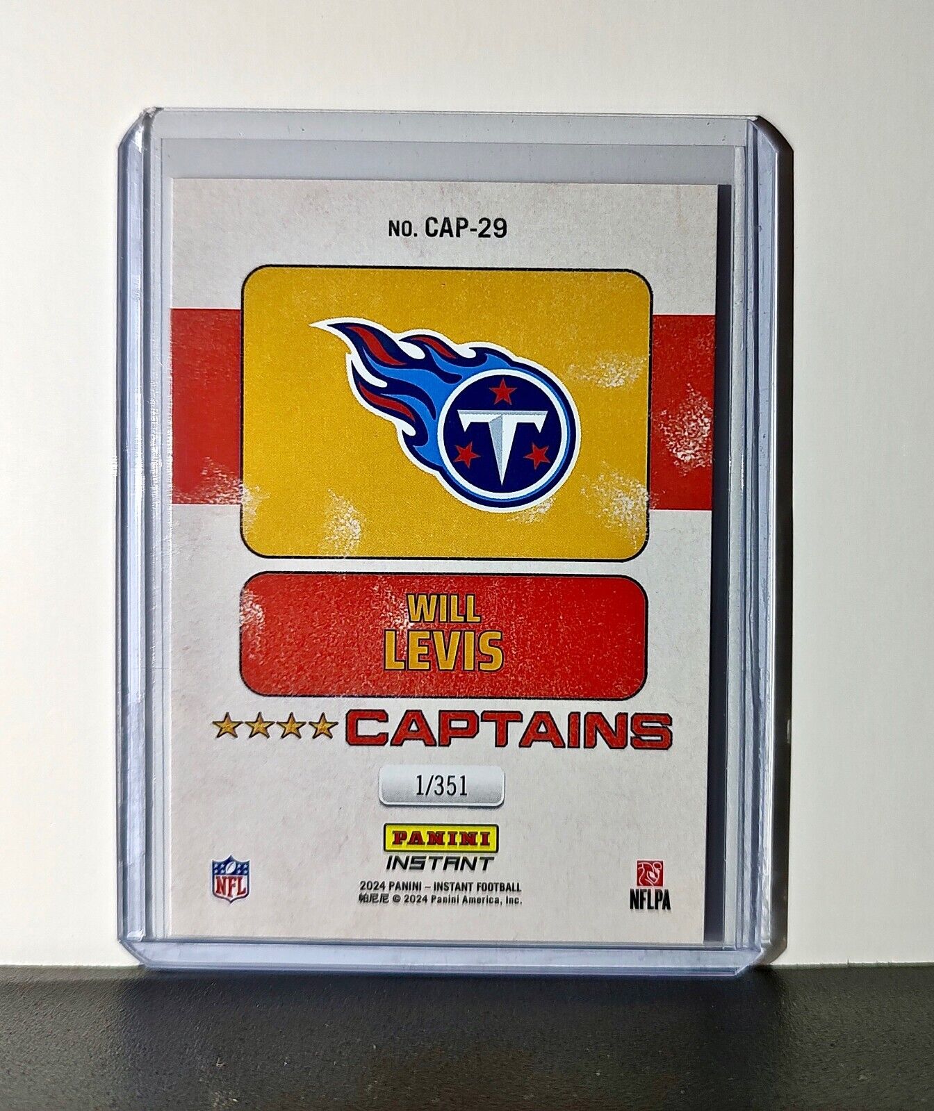 Will Levis 2024 Panini Captains NFL #29 Card Tennessee Titans 1/351