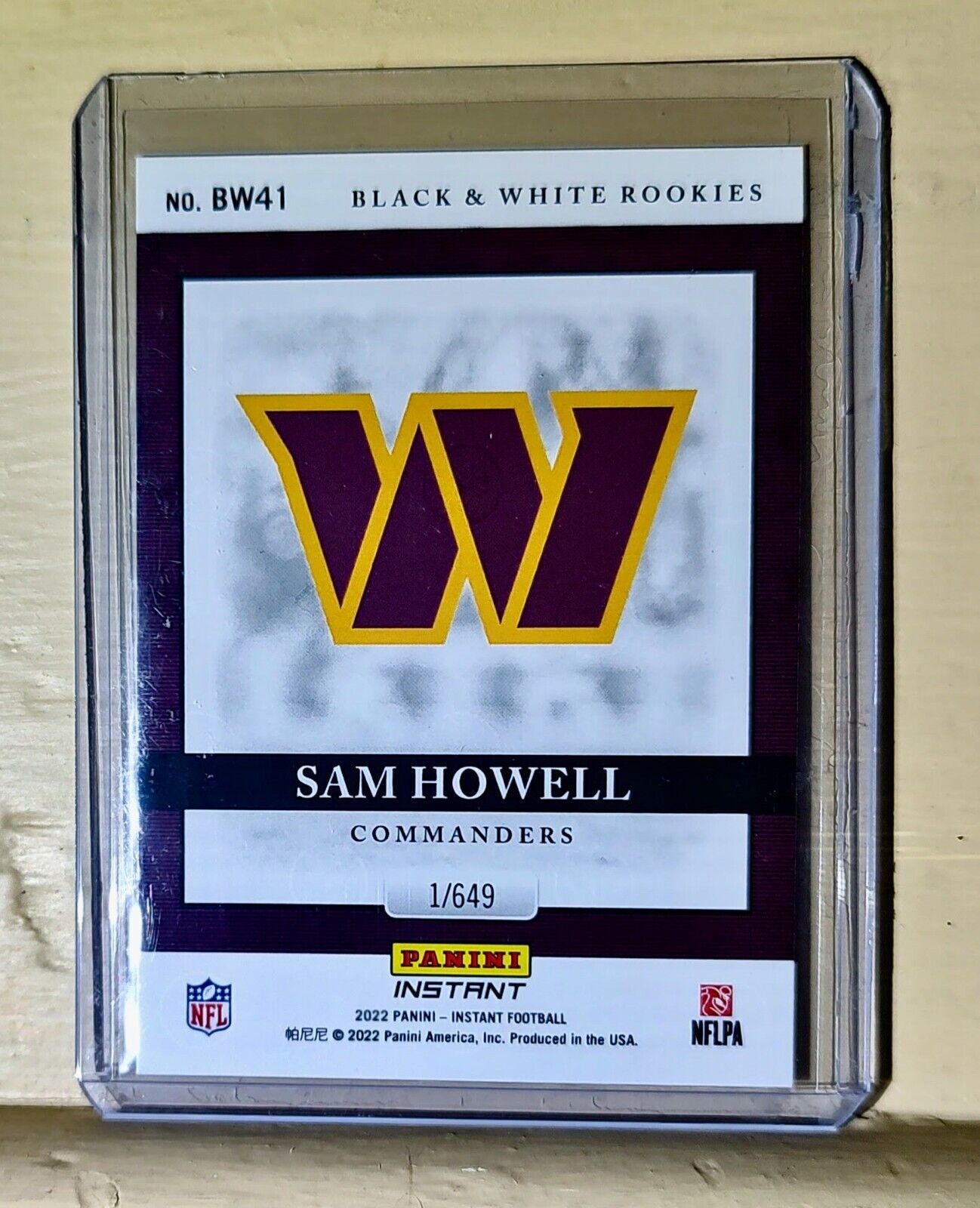 Sam Howell 2022 Panini NFL Black & White Rookies #41 Football Card 1 of 649