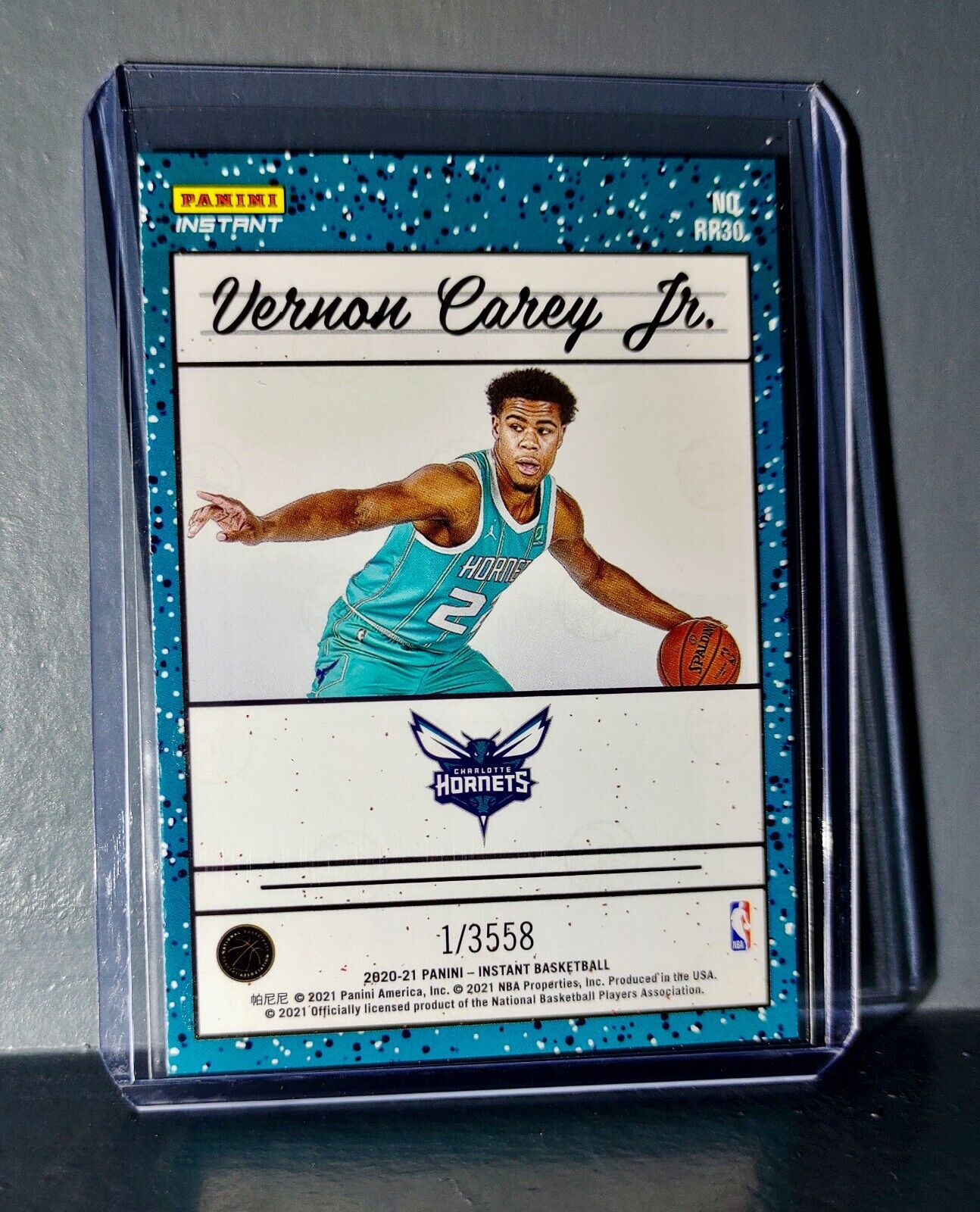 Vernon Carey Jr. 2020-2021 Panini NBA Instant 30 Rated Rookie Retro Card 1/3558