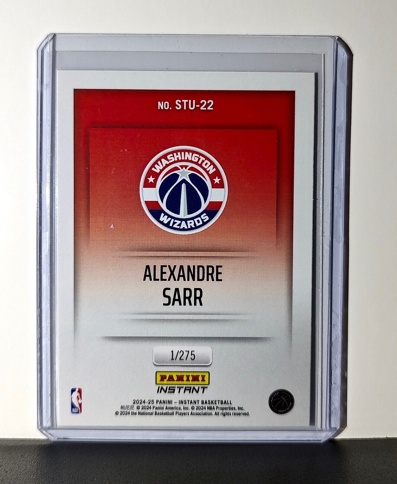 Alexandre Sarr 2024-25 Panini NBA Studio #22 Rookie Card Wizards 1/275