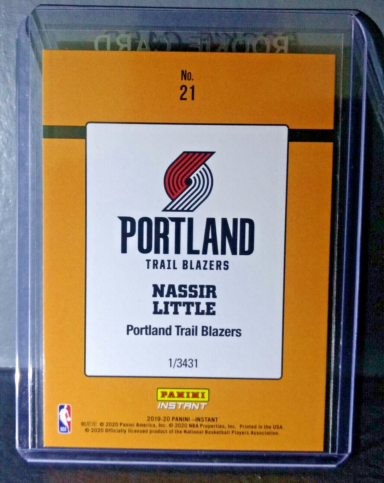 Nassir Little 2019-20 Panini NBA #21 Rated Rookie Retro Card 1/3431