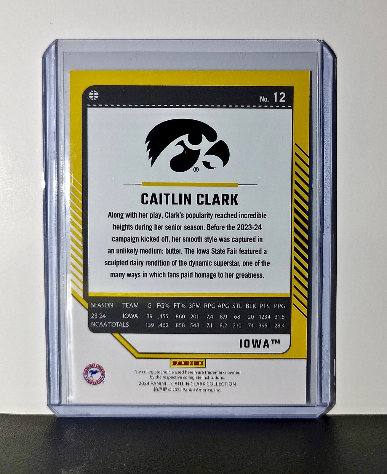 Caitlin Clark 2024 Silver Foil Panini Donruss #12 Basketball Card Iowa Hawkeyes