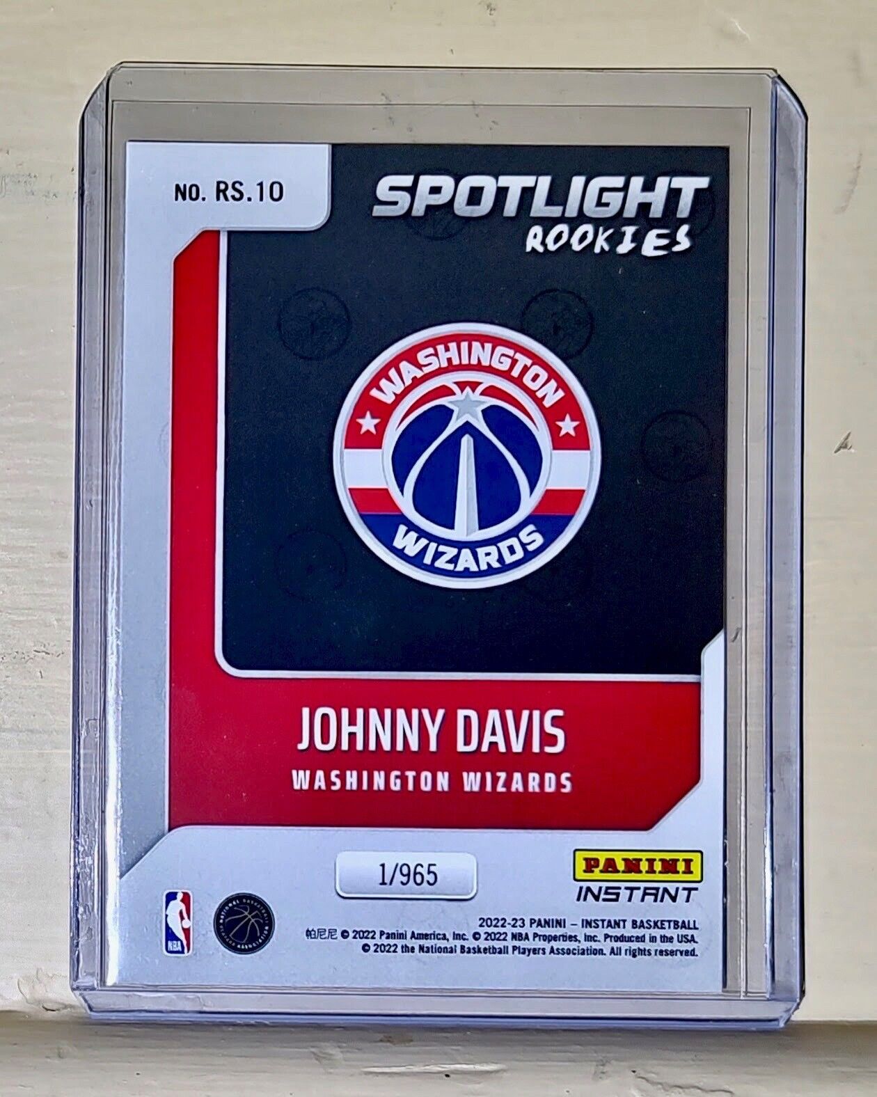 Johnny Davis 2022-23 Panini NBA #10 Spotlight Rookies Card 1/965