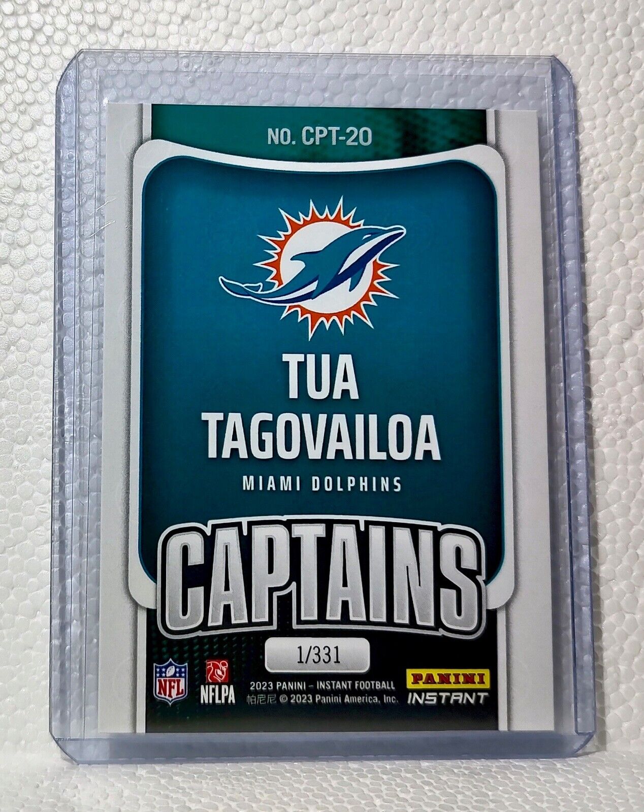 Tua Tagovailoa 2023 Panini NFL Captain #20 Football Card Miami Dolphins 1/331