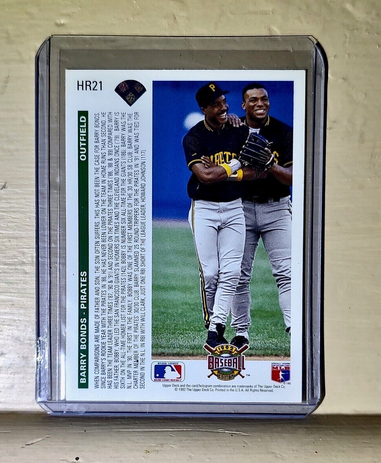1992 Barry Bonds Upper Deck Baseball Card #HR21