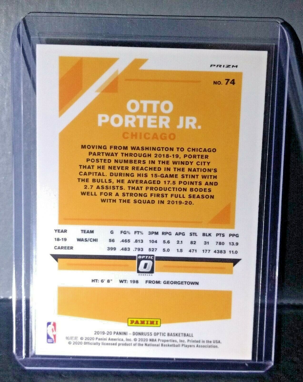 Otto Porter Jr. 2019-20 Panini Donruss Optic Prizm #74 Basketball Card