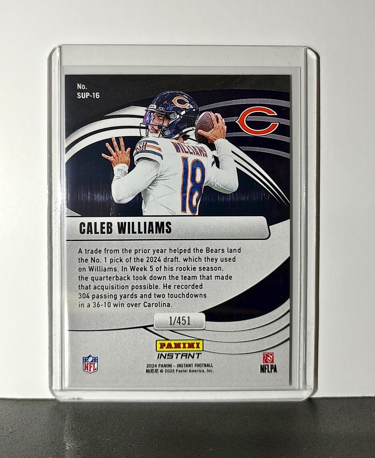 Caleb Williams Rookie 2024 Panini Supernova NFL #16 Football Card Bears 1/451