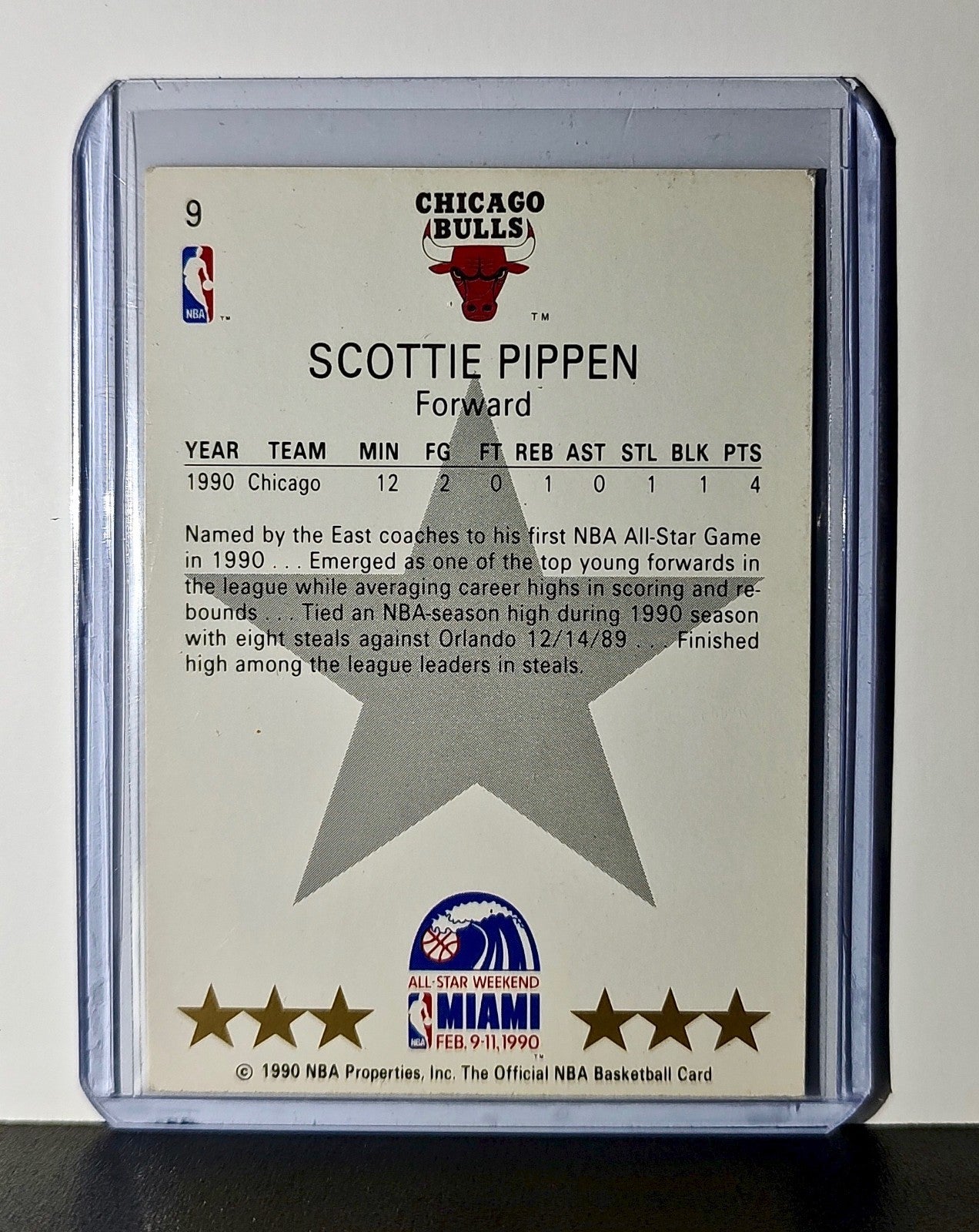 Scottie Pippen 1990 NBA Hoops NBA #9 Card Chicago Bulls